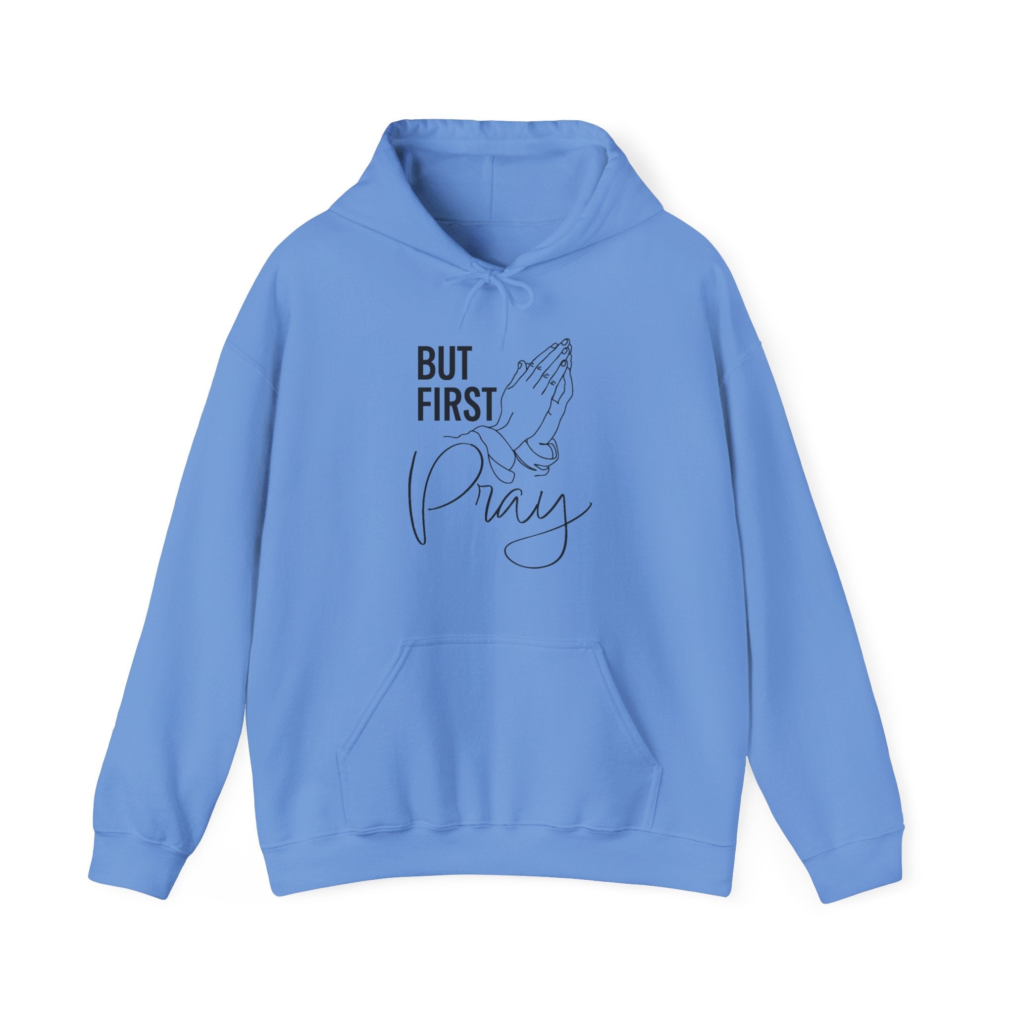 Faith Based Men's Hoodie - But First Pray | Hoodie by atgodanddesigns