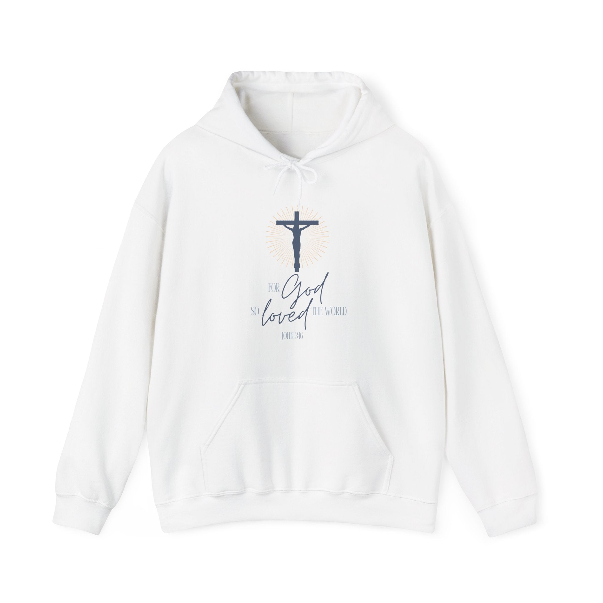 Faith Based Men's Hoodie - For God So Loved The World | Hoodie by atgodanddesigns