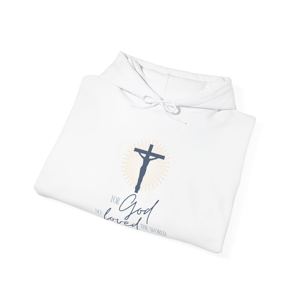 Faith Based Men's Hoodie - For God So Loved The World | Hoodie by atgodanddesigns