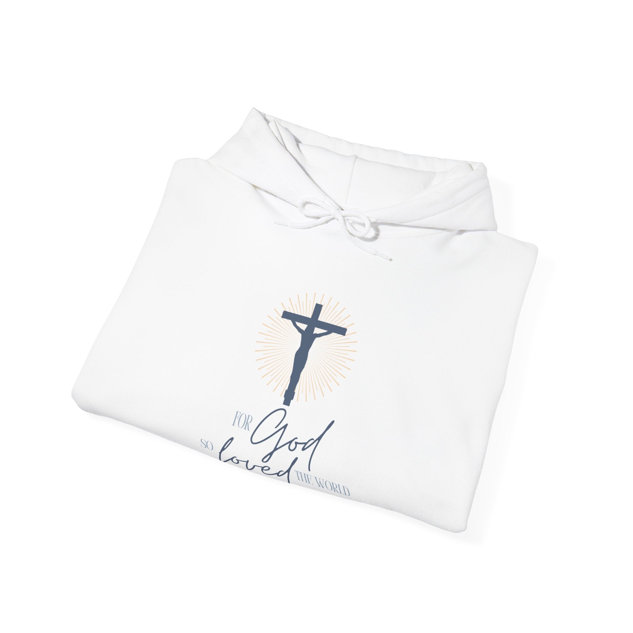 Faith Based Men's Hoodie - For God So Loved The World | Hoodie by atgodanddesigns
