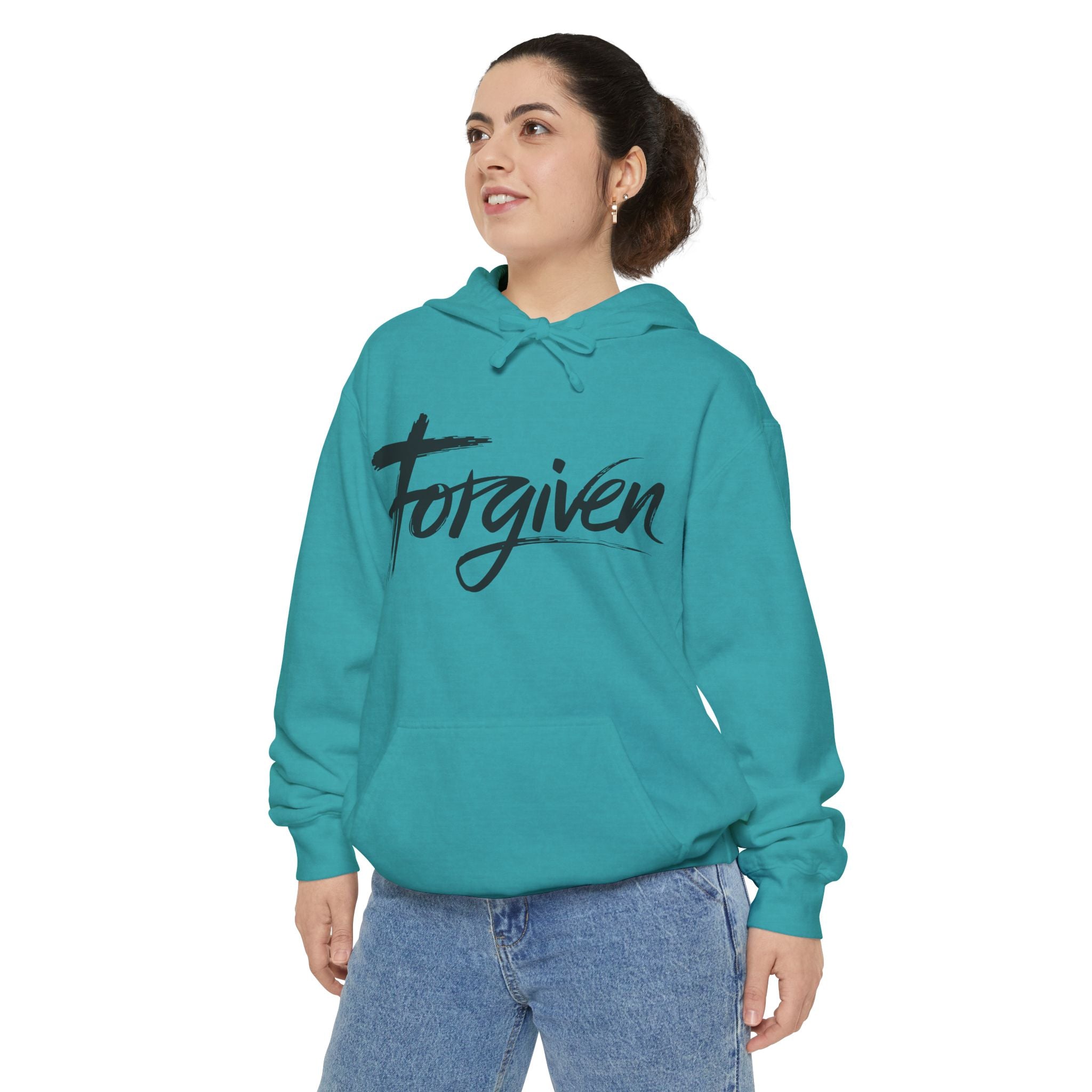 Faith Based Men's Hoodie - Forgiven | Hoodie by atgodanddesigns