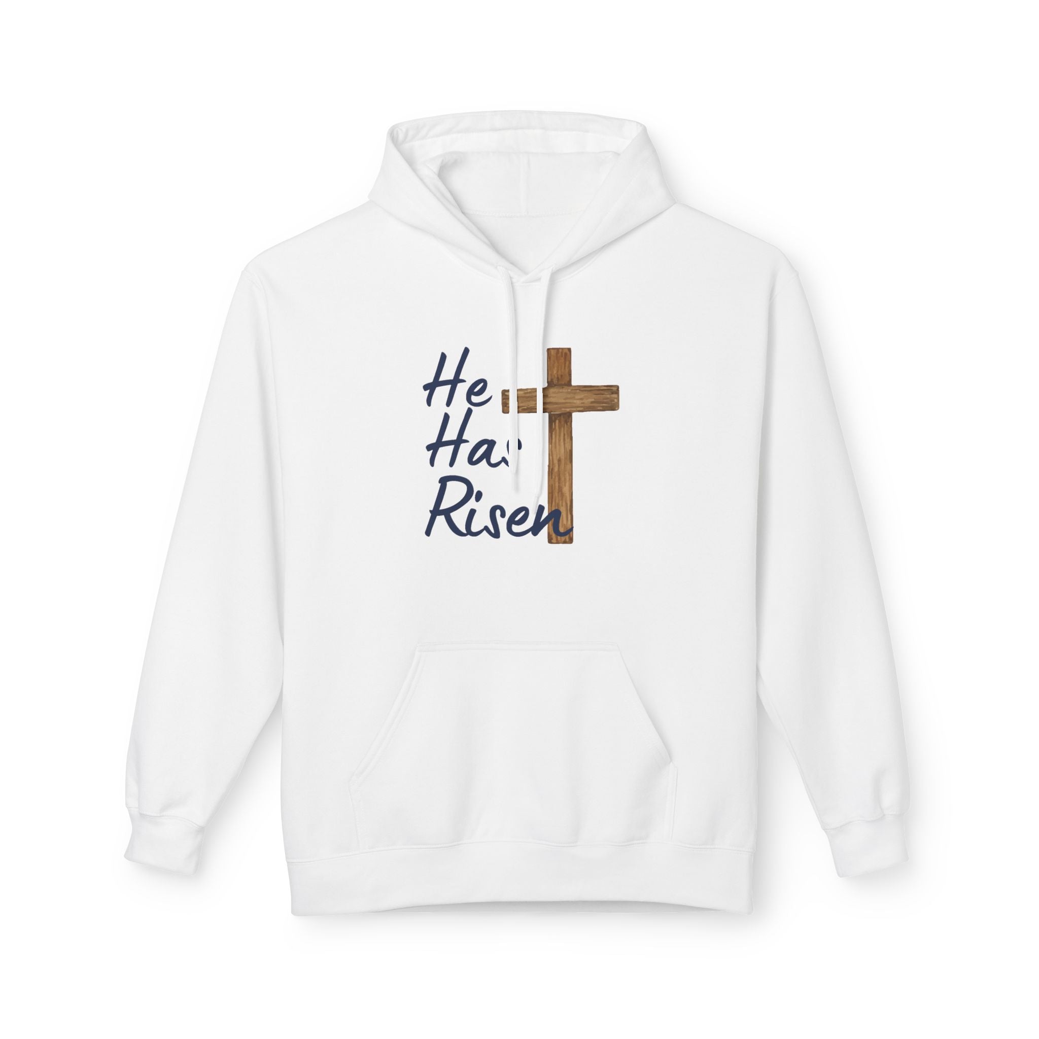 Faith Based Men's Hoodie - He Has Risen | Hoodie by atgodanddesigns