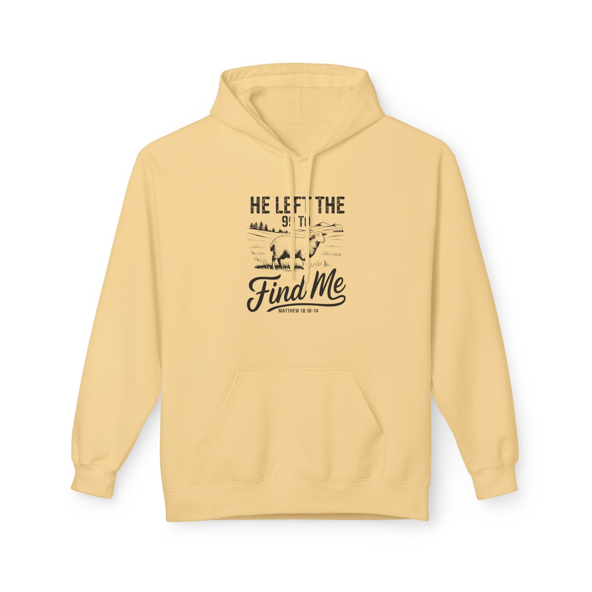 Faith Based Men's Hoodie - He Left The 99 To Find Me | Hoodie by atgodanddesigns