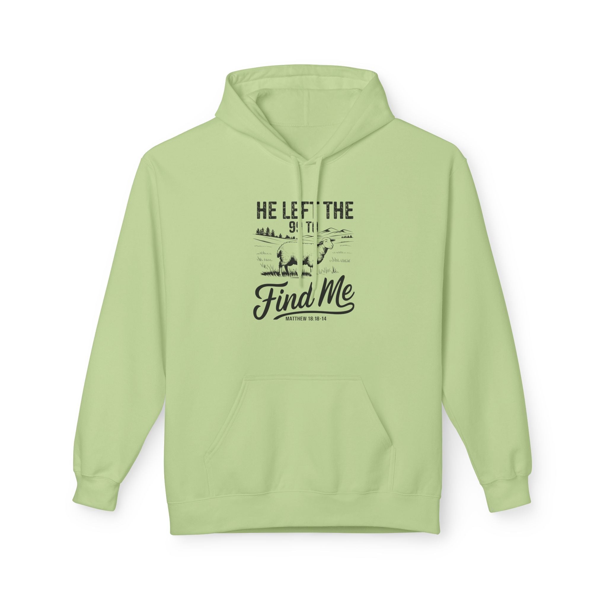 Faith Based Men's Hoodie - He Left The 99 To Find Me | Hoodie by atgodanddesigns