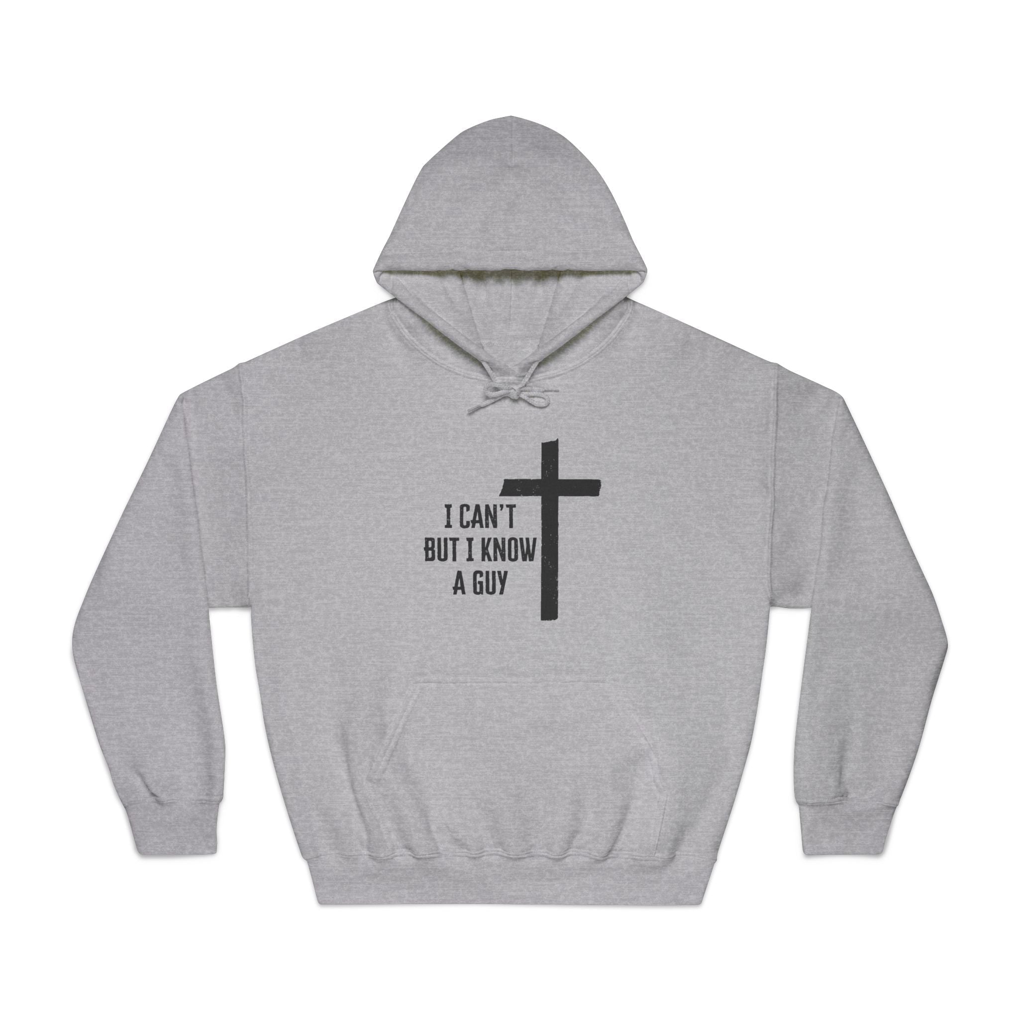 Faith Based Men's Hoodie - I Can't But I Know A Guy | Hoodie by atgodanddesigns