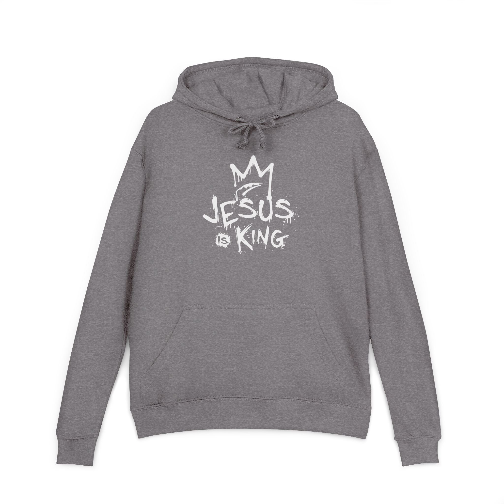 Faith Based Men's Hoodie - Jesus is King | Hoodie by atgodanddesigns