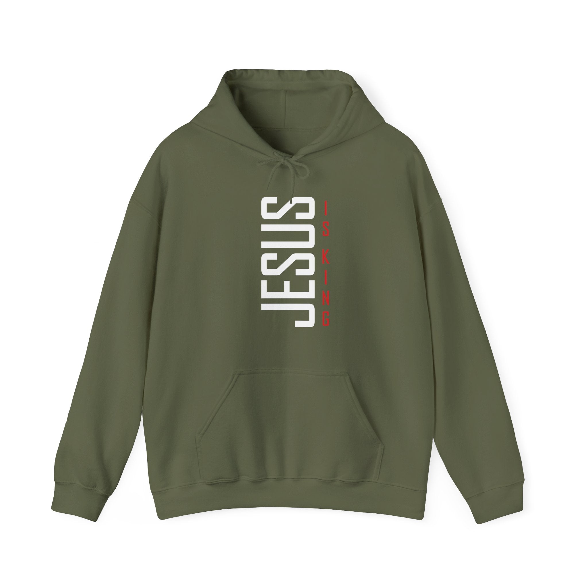 Faith Based Men's Hoodie - Jesus Is King | Hoodie by atgodanddesigns