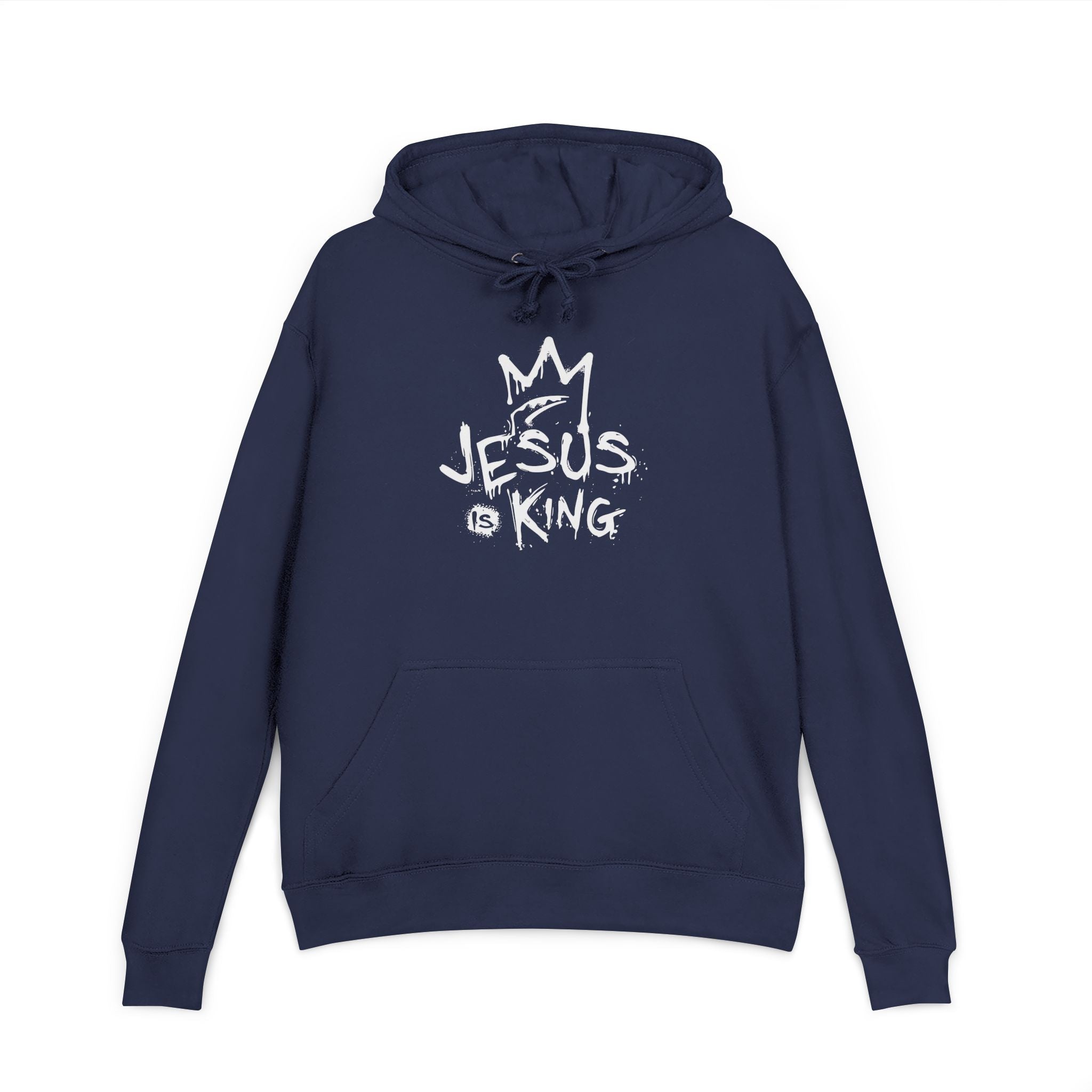 Faith Based Men's Hoodie - Jesus is King | Hoodie by atgodanddesigns