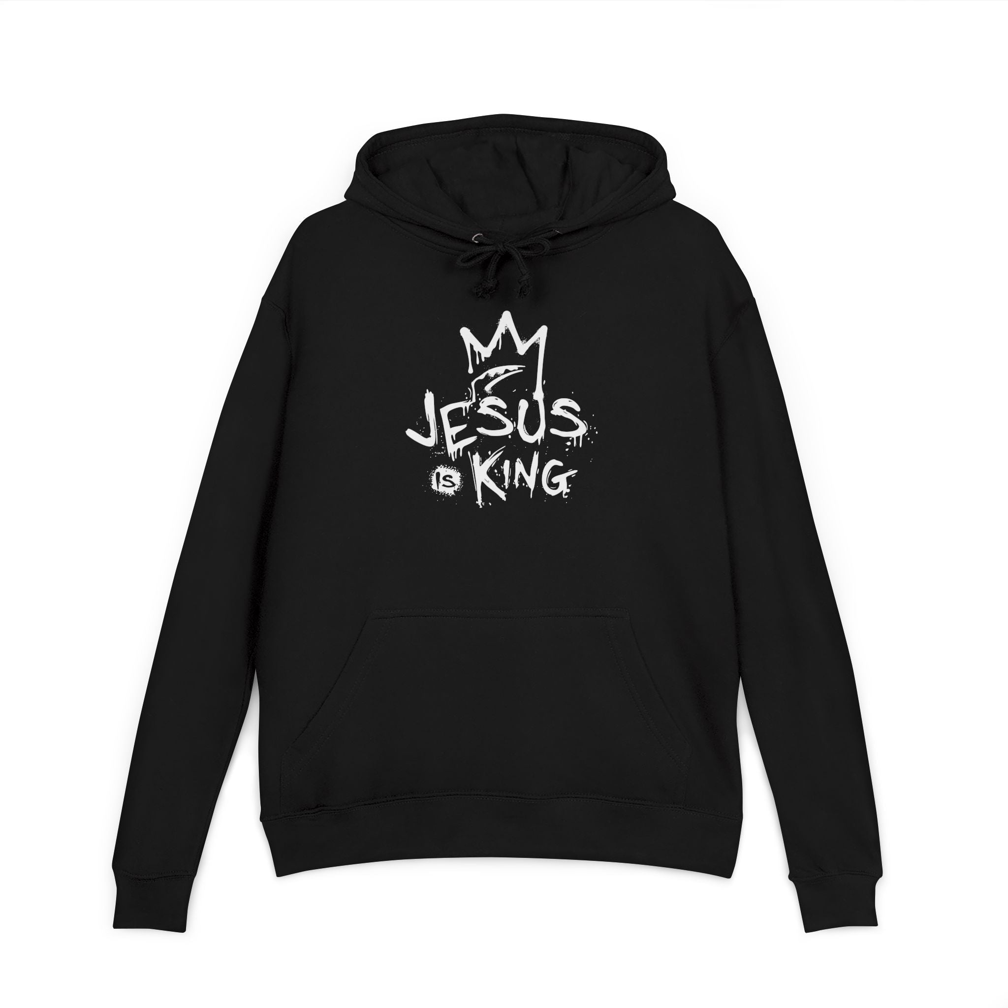 Faith Based Men's Hoodie - Jesus is King | Hoodie by atgodanddesigns