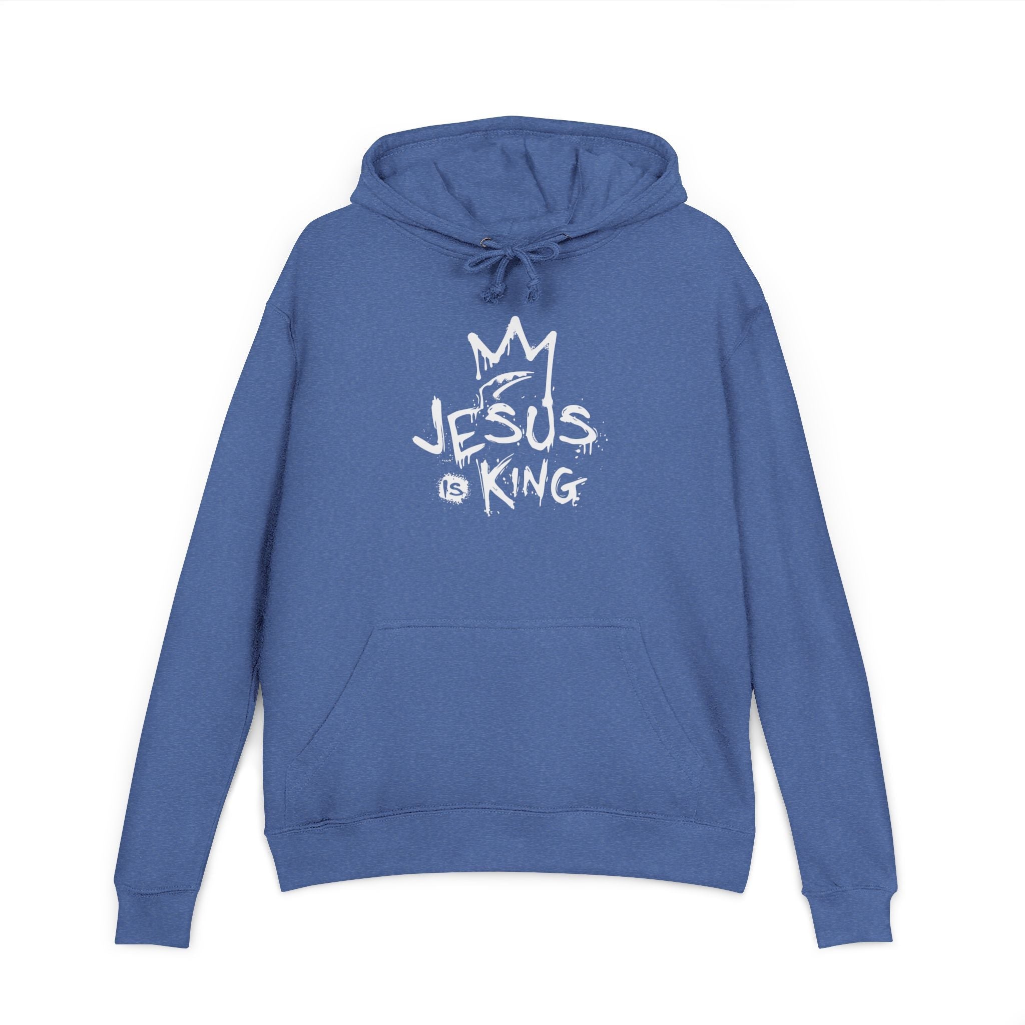 Faith Based Men's Hoodie - Jesus is King | Hoodie by atgodanddesigns