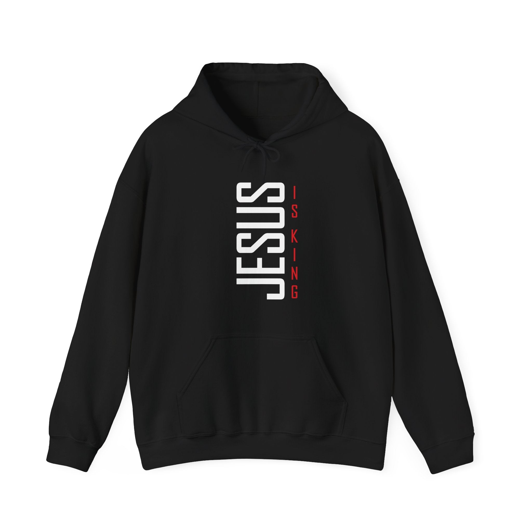 Faith Based Men's Hoodie - Jesus Is King | Hoodie by atgodanddesigns
