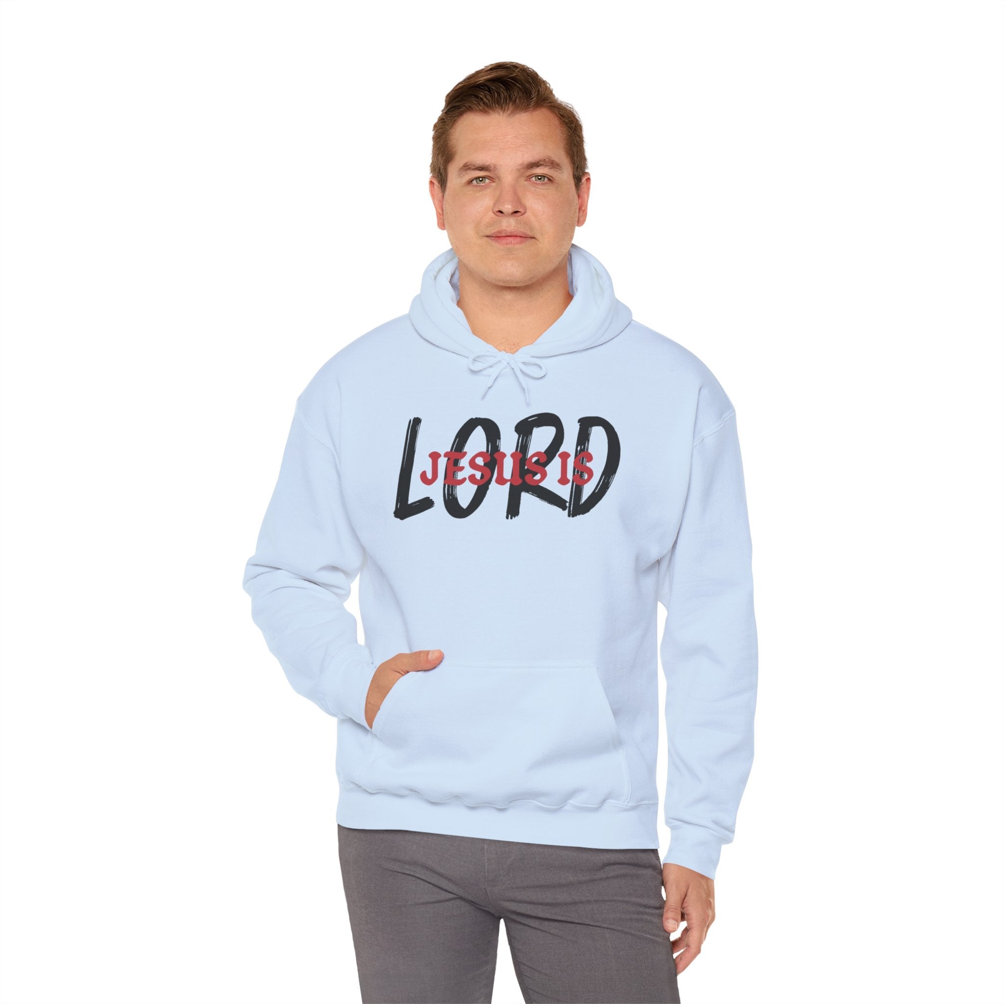 Faith Based Men's Hoodie - Jesus is Lord | Hoodie by atgodanddesigns