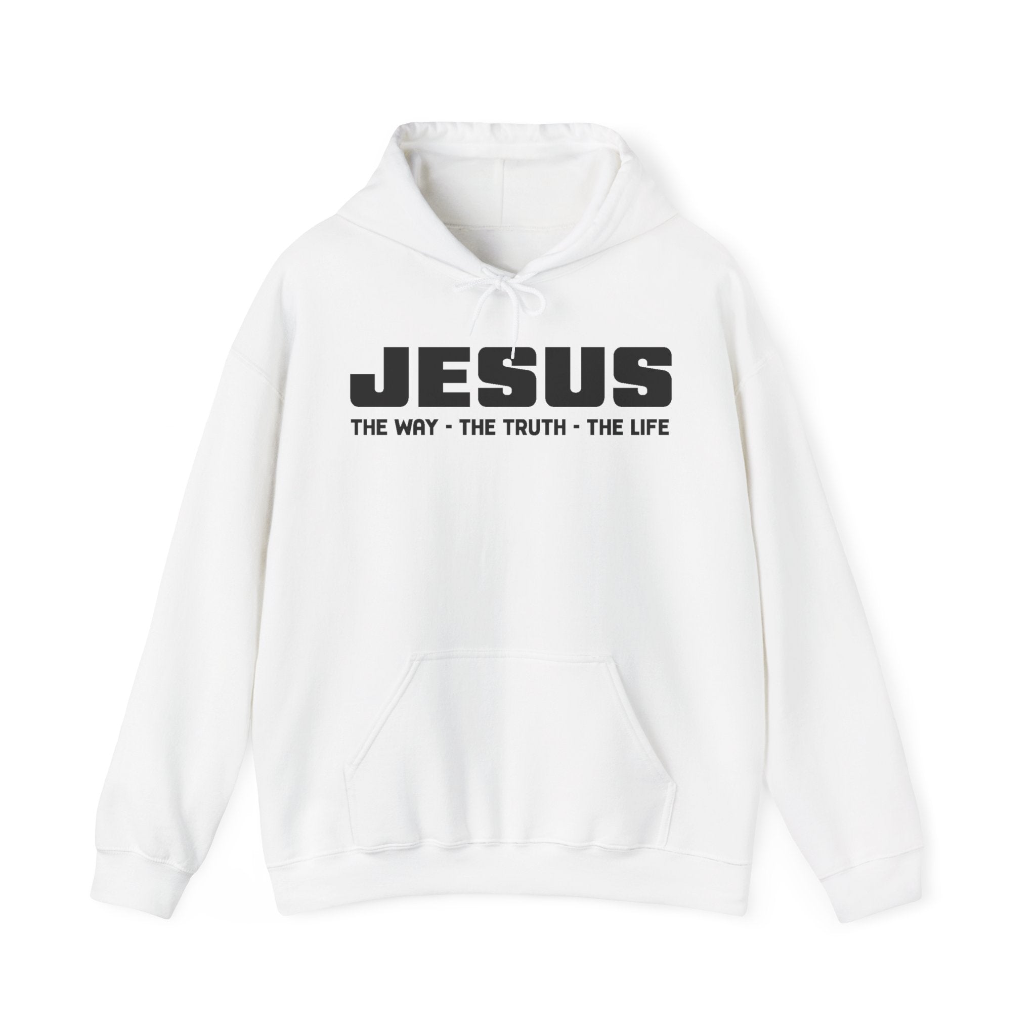 Faith Based Men's Hoodie - JESUS The Way, The Truth, The Life | Hoodie by atgodanddesigns