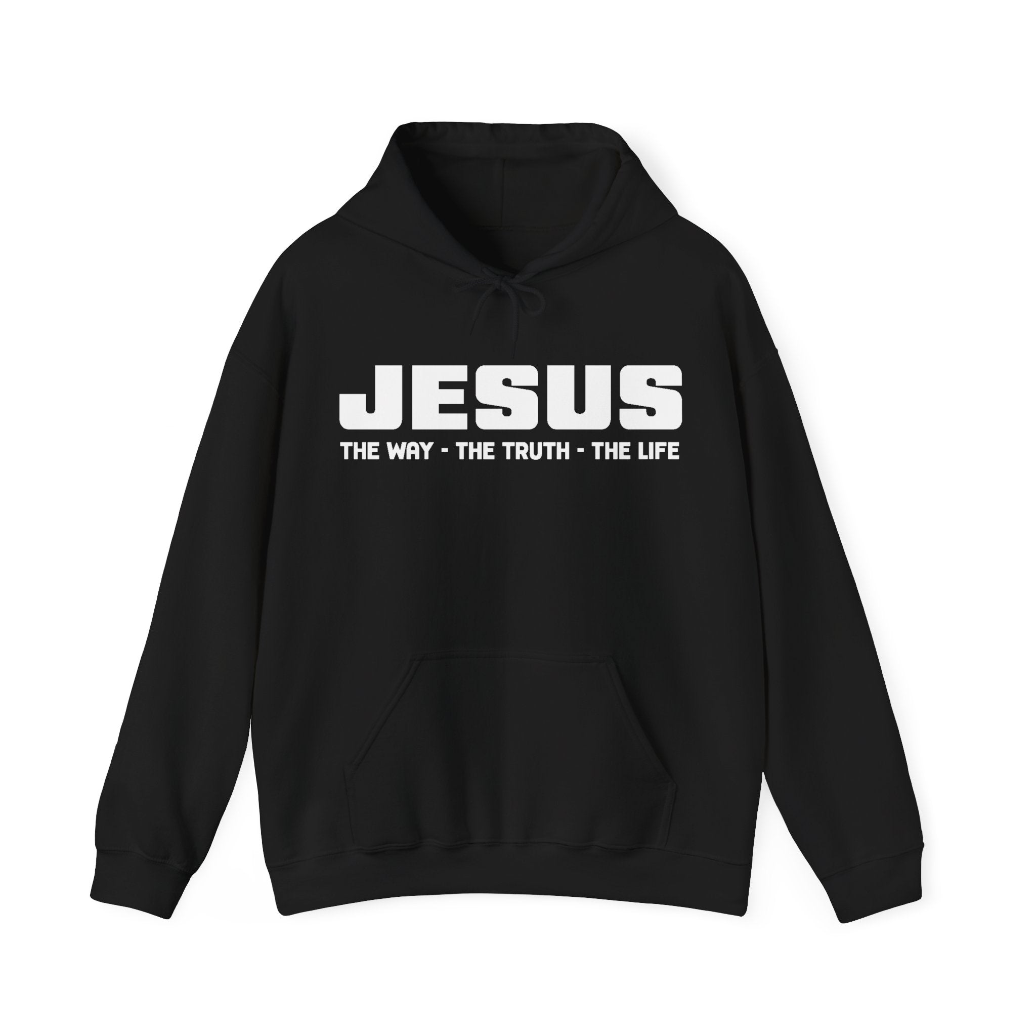 Faith Based Men's Hoodie - JESUS The Way, The Truth, The Life | Hoodie by atgodanddesigns