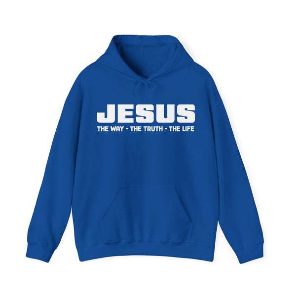 Faith Based Men's Hoodie - JESUS The Way, The Truth, The Life | Hoodie by atgodanddesigns