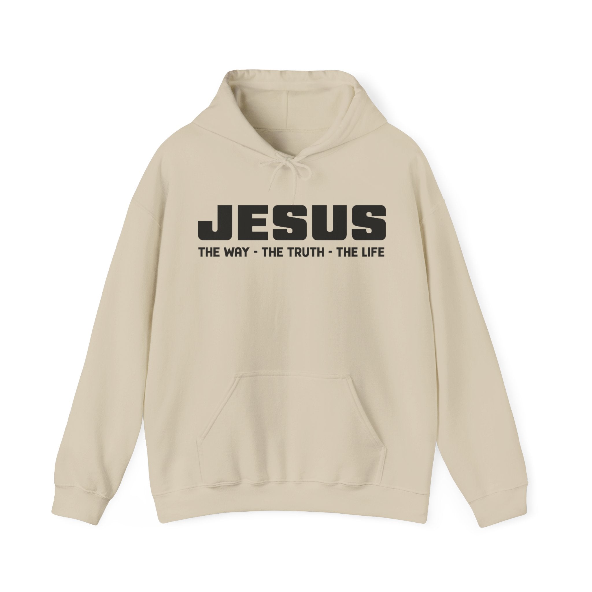 Faith Based Men's Hoodie - JESUS The Way, The Truth, The Life | Hoodie by atgodanddesigns