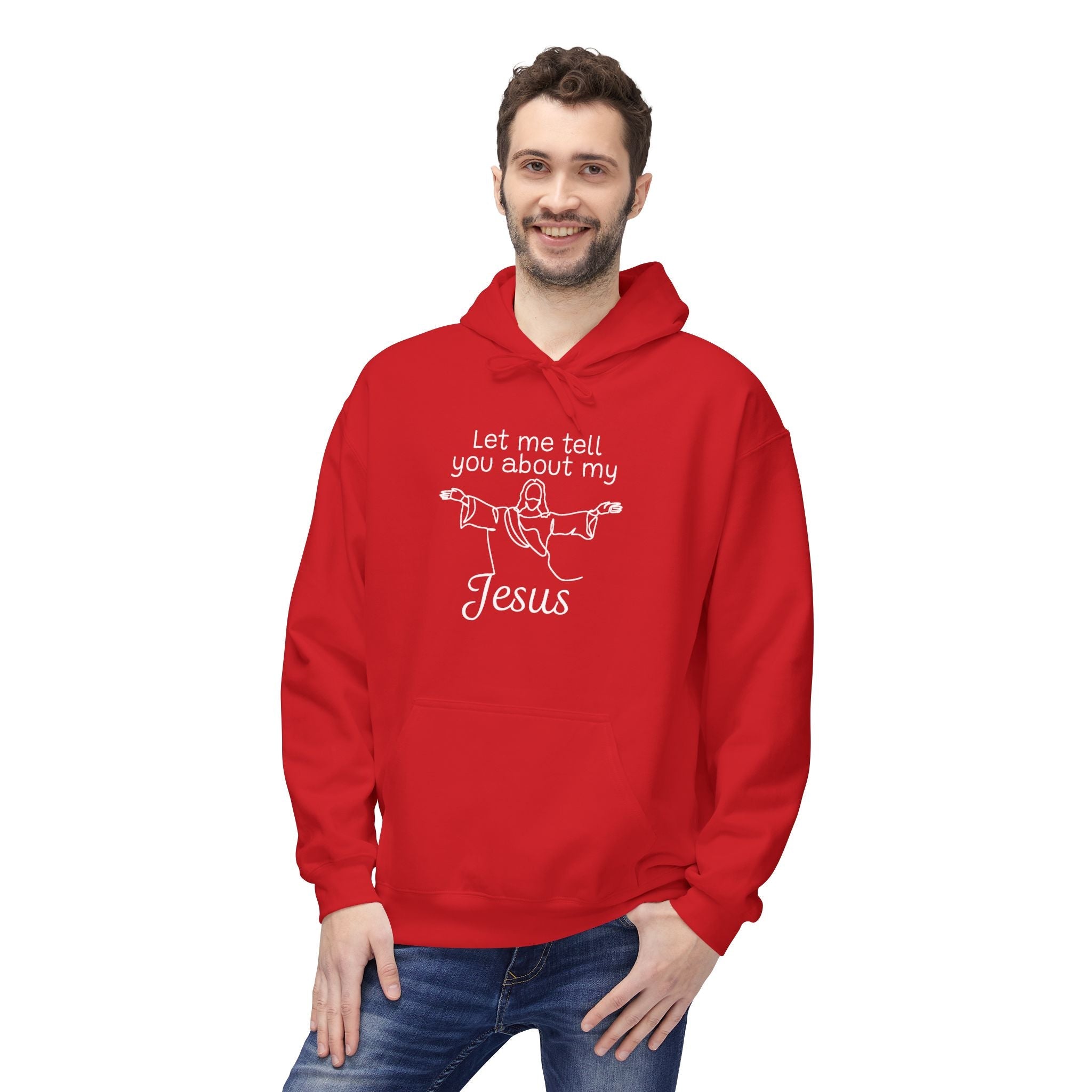 Faith Based Men's Hoodie - Let Me Tell You About My Jesus | Hoodie by atgodanddesigns
