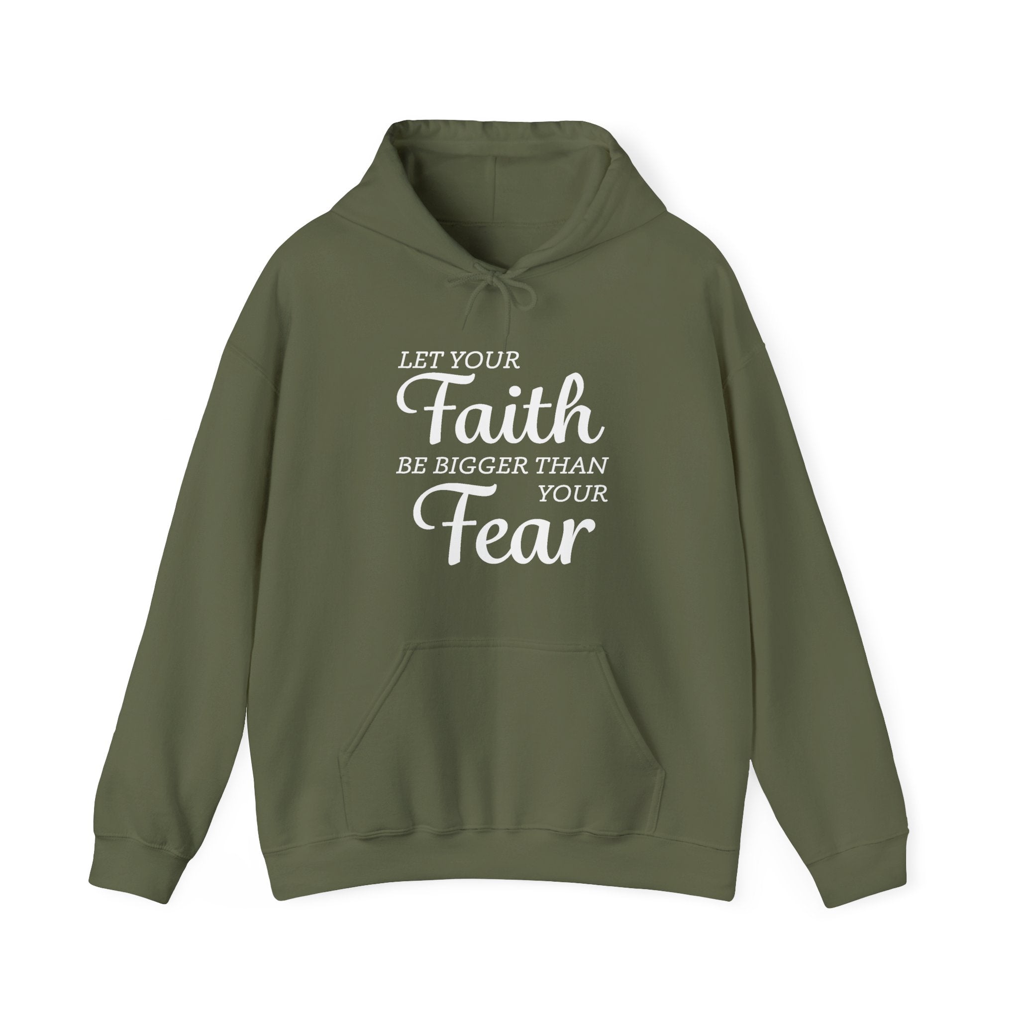 Faith Based Men's Hoodie - Let Your Faith Be Bigger Than Your Fear | Hoodie by atgodanddesigns