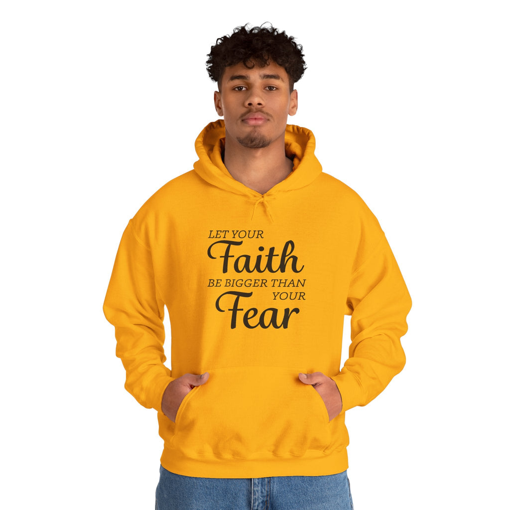 Faith Based Men's Hoodie - Let Your Faith Be Bigger Than Your Fear | Hoodie by atgodanddesigns