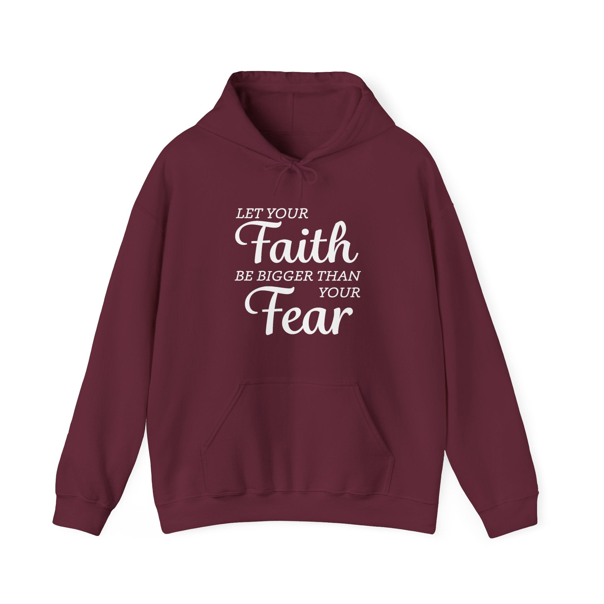 Faith Based Men's Hoodie - Let Your Faith Be Bigger Than Your Fear | Hoodie by atgodanddesigns