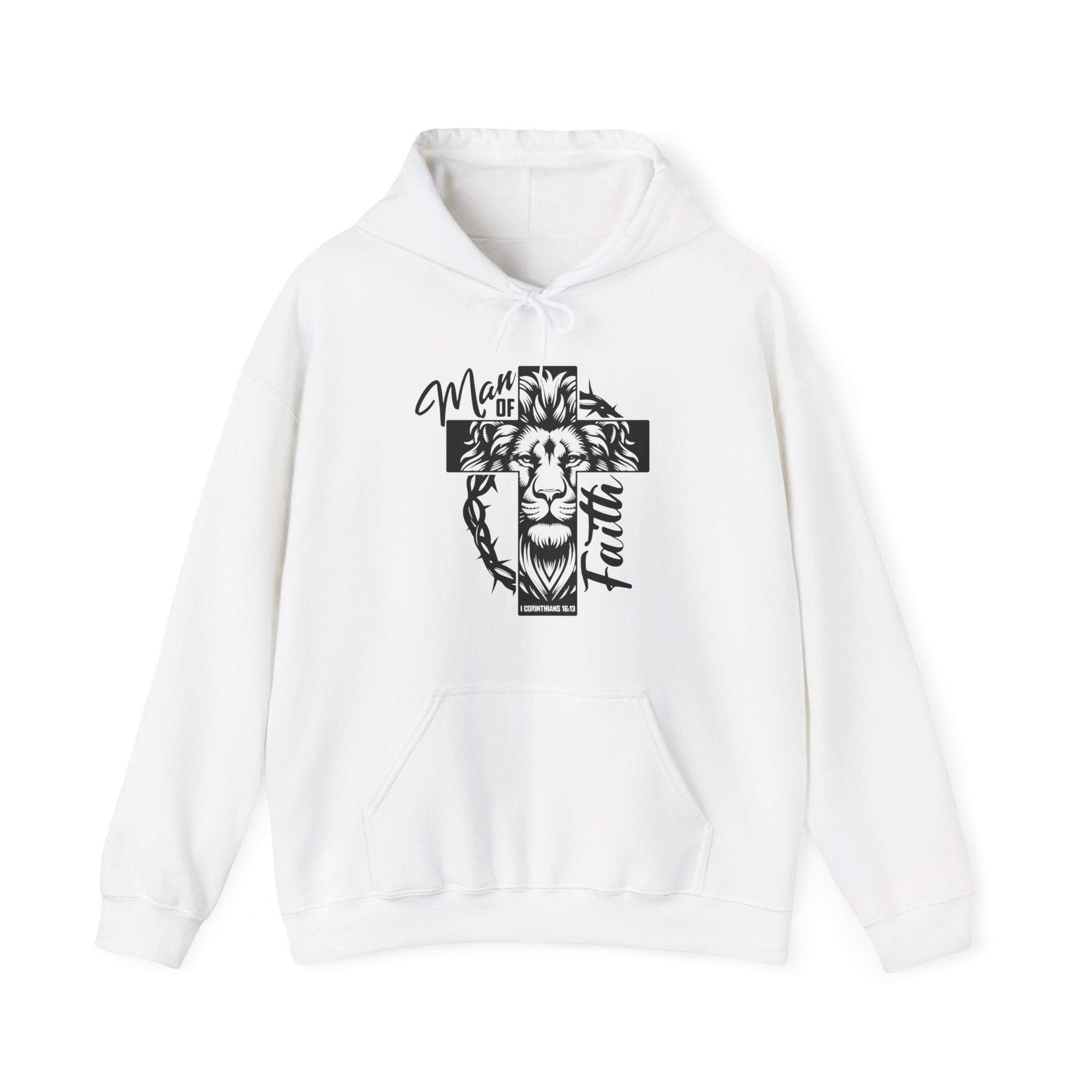 Faith Based Men's Hoodie - Man of Faith | Hoodie by atgodanddesigns