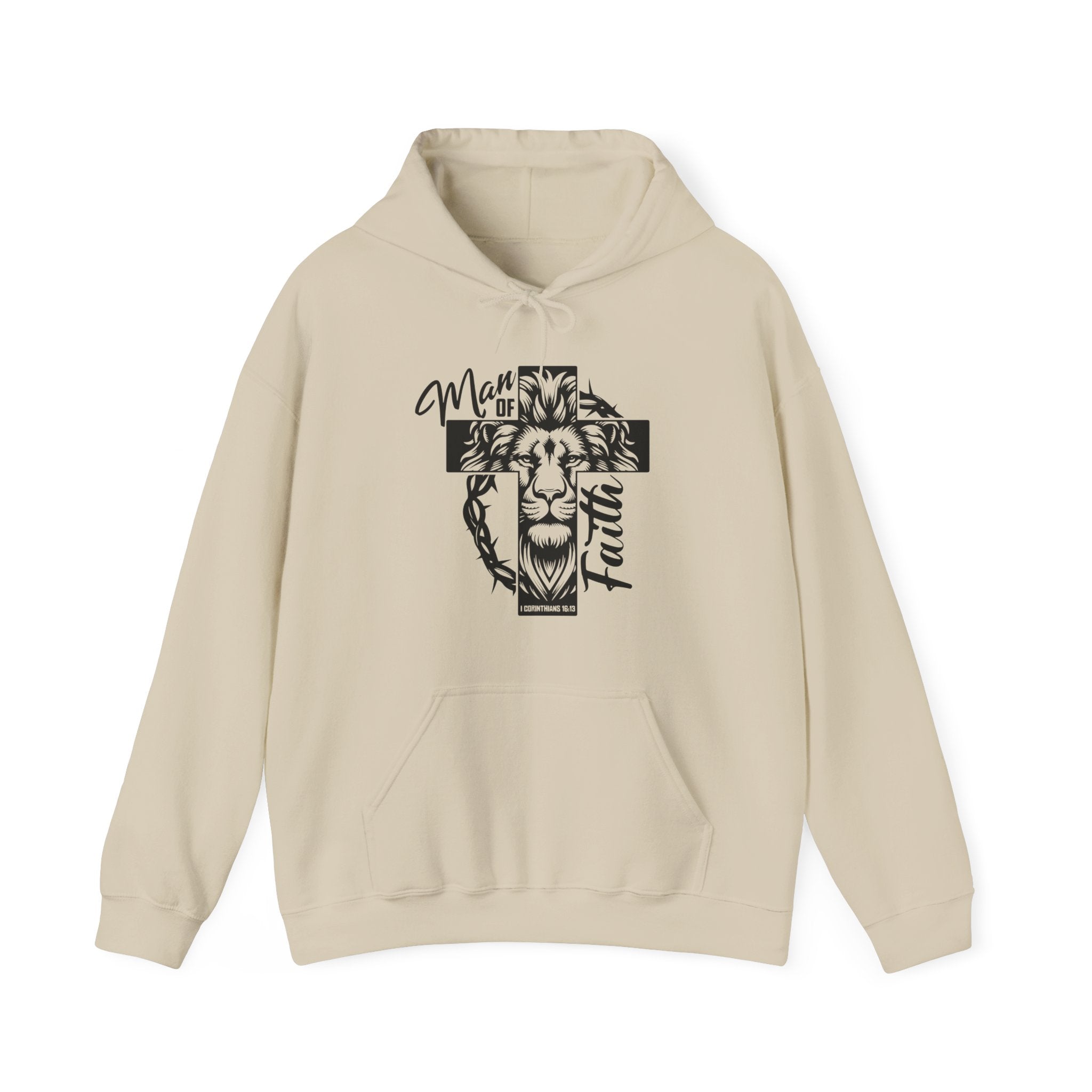 Faith Based Men's Hoodie - Man of Faith | Hoodie by atgodanddesigns