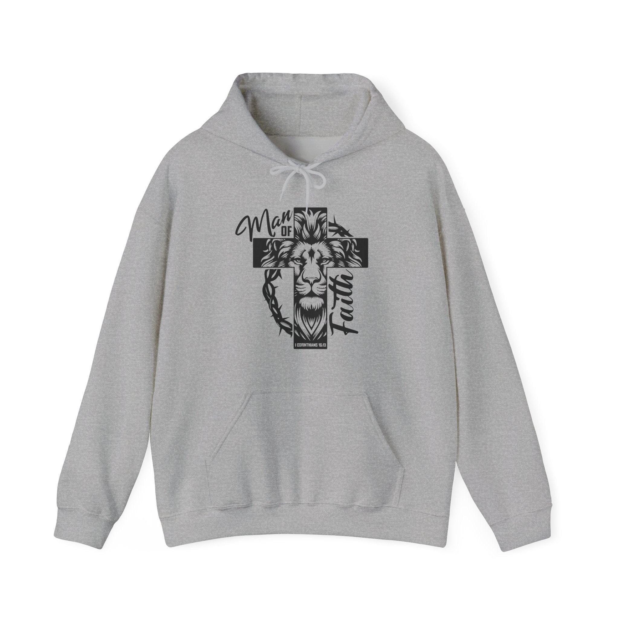Faith Based Men's Hoodie - Man of Faith | Hoodie by atgodanddesigns