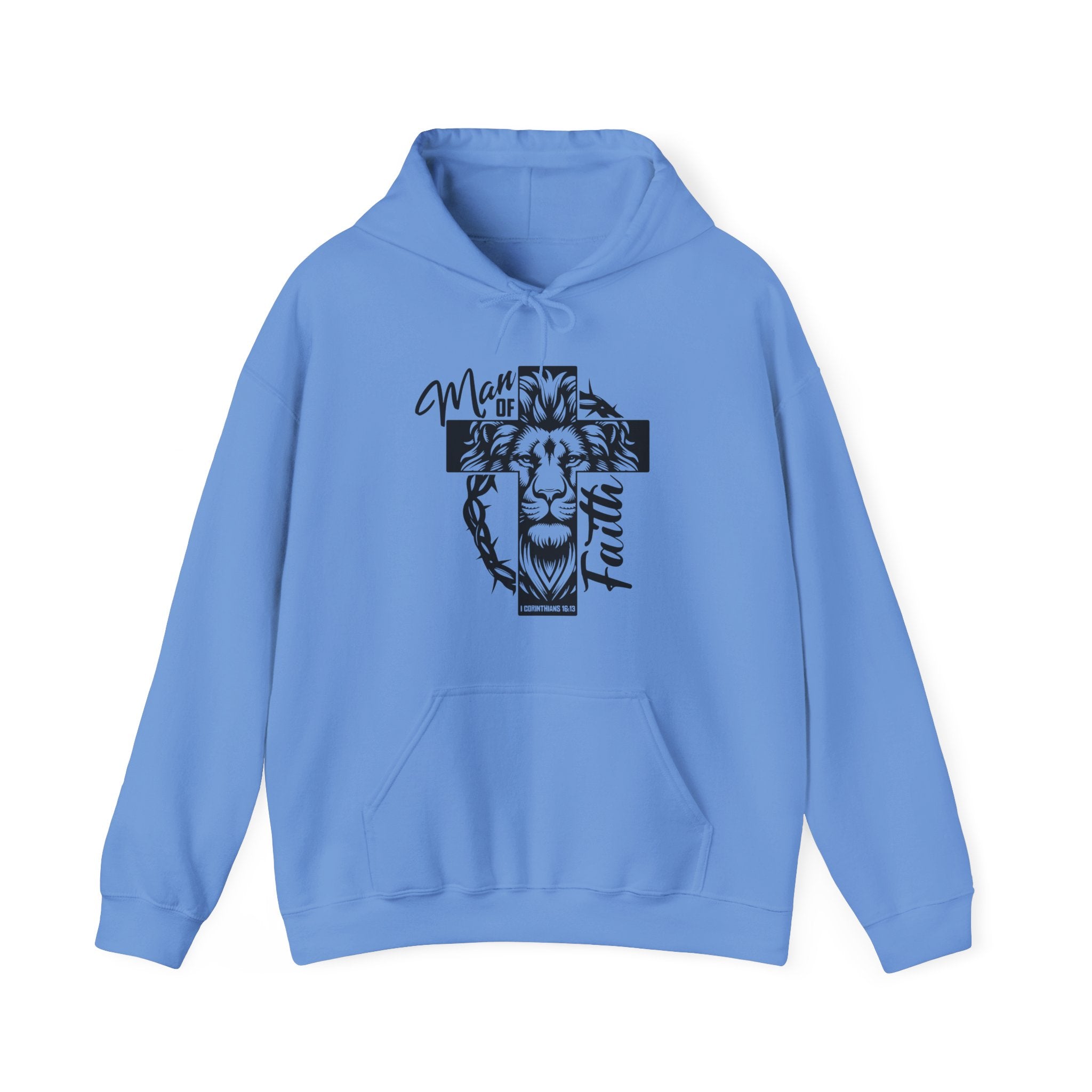 Faith Based Men's Hoodie - Man of Faith | Hoodie by atgodanddesigns