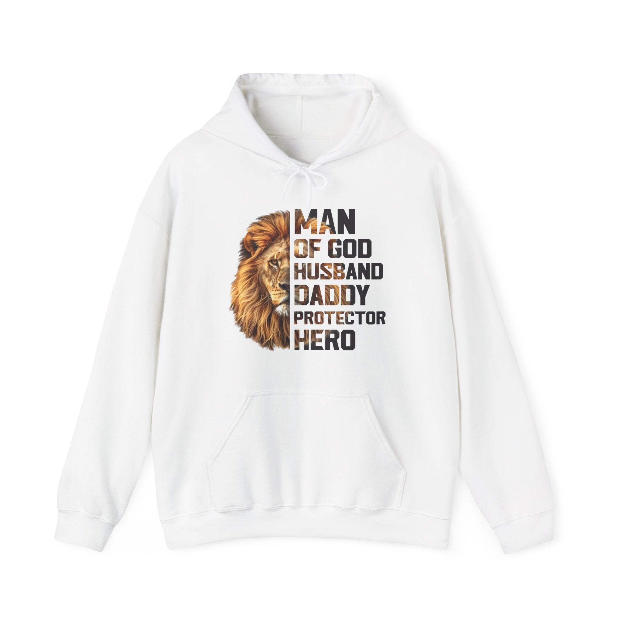 Faith Based Men's Hoodie - Man Of God, Husband, Daddy, Protector, Hero | Hoodie by atgodanddesigns
