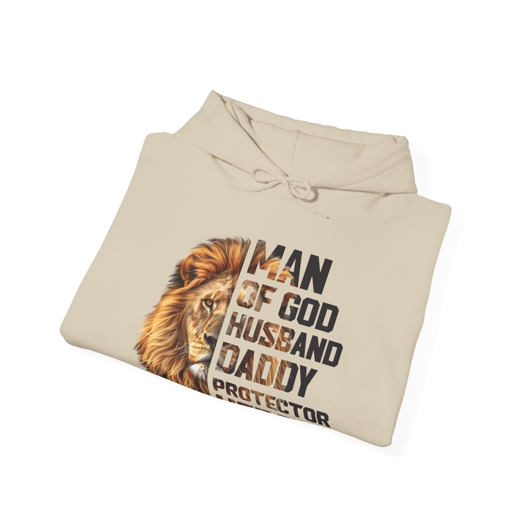 Faith Based Men's Hoodie - Man Of God, Husband, Daddy, Protector, Hero | Hoodie by atgodanddesigns
