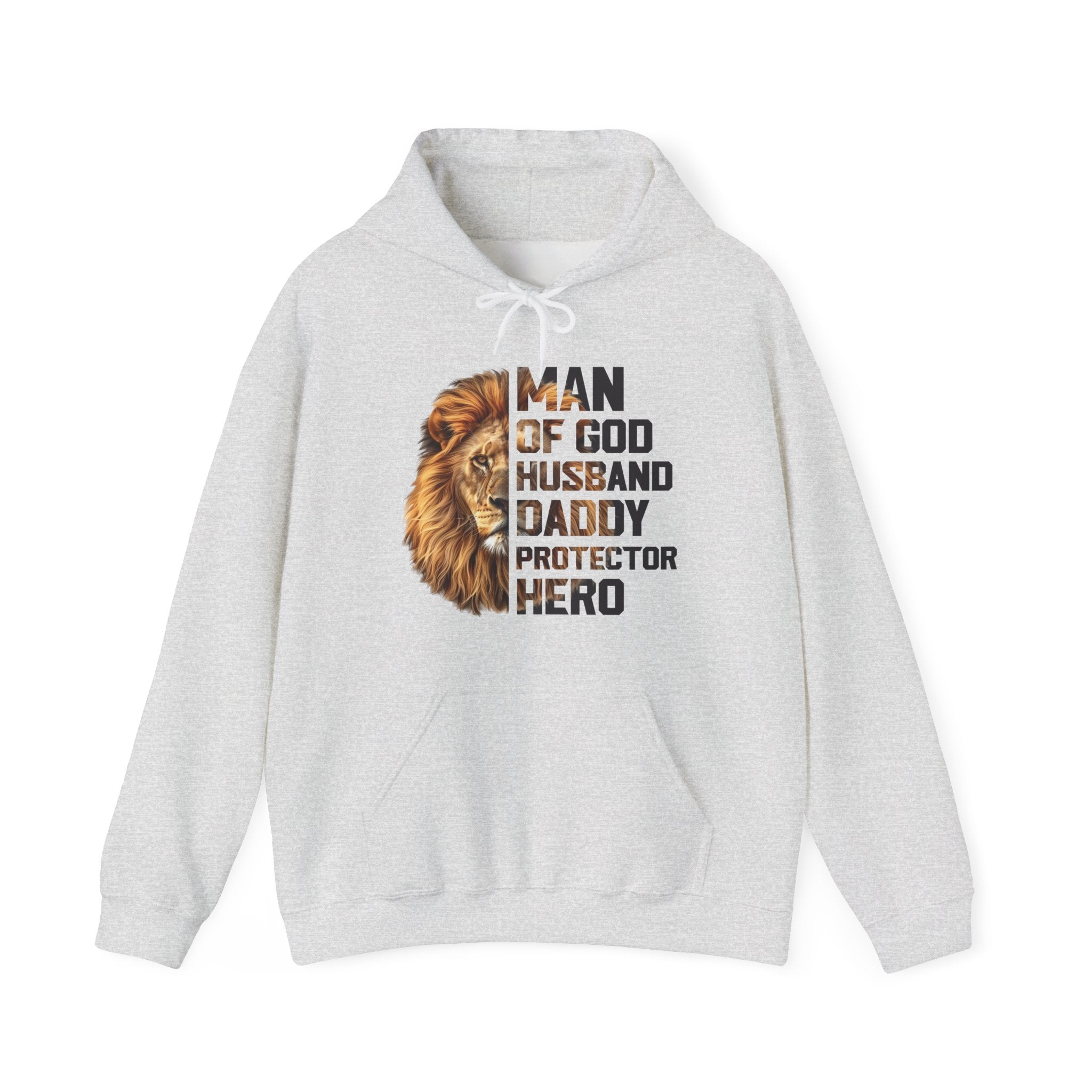 Faith Based Men's Hoodie - Man Of God, Husband, Daddy, Protector, Hero | Hoodie by atgodanddesigns