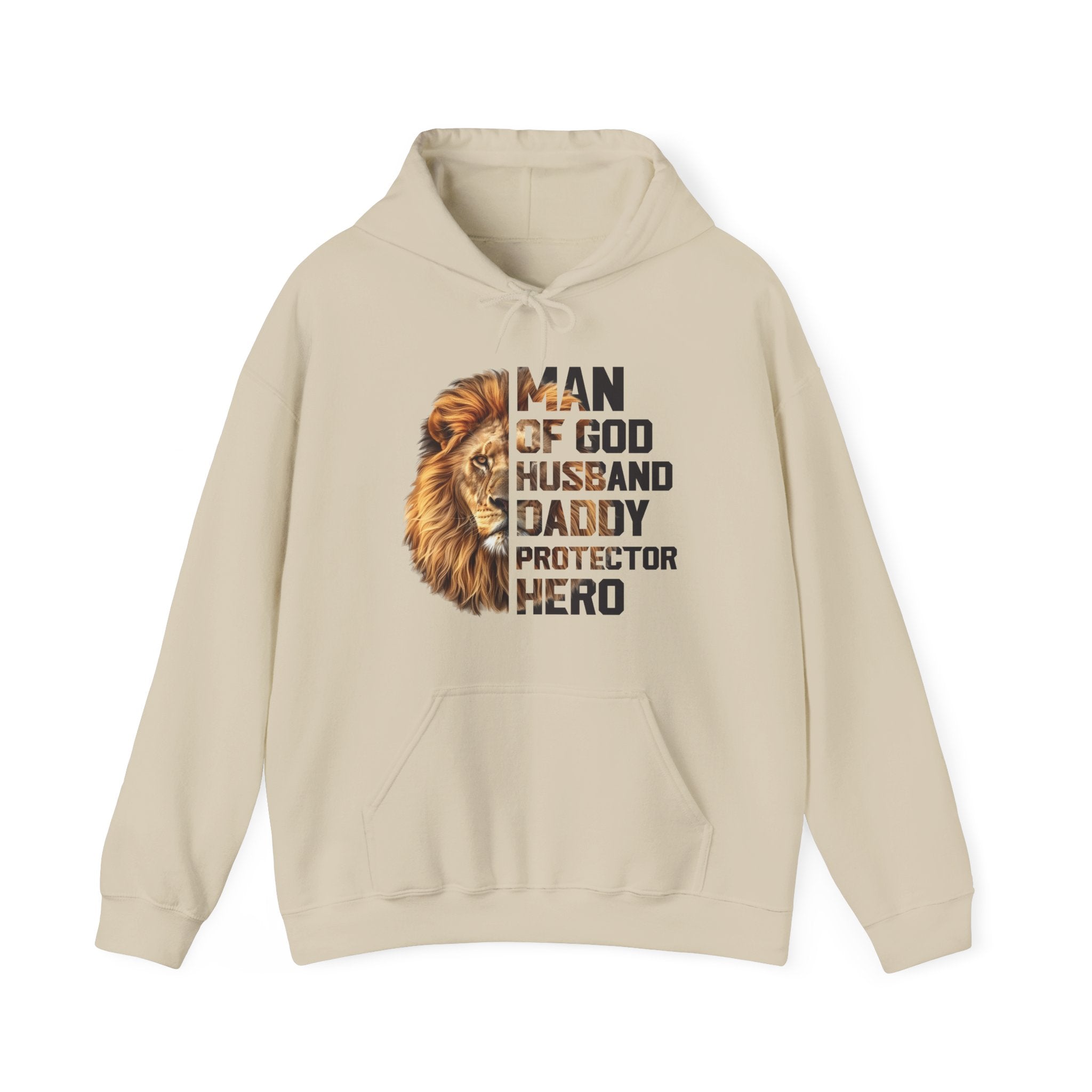 Faith Based Men's Hoodie - Man Of God, Husband, Daddy, Protector, Hero | Hoodie by atgodanddesigns