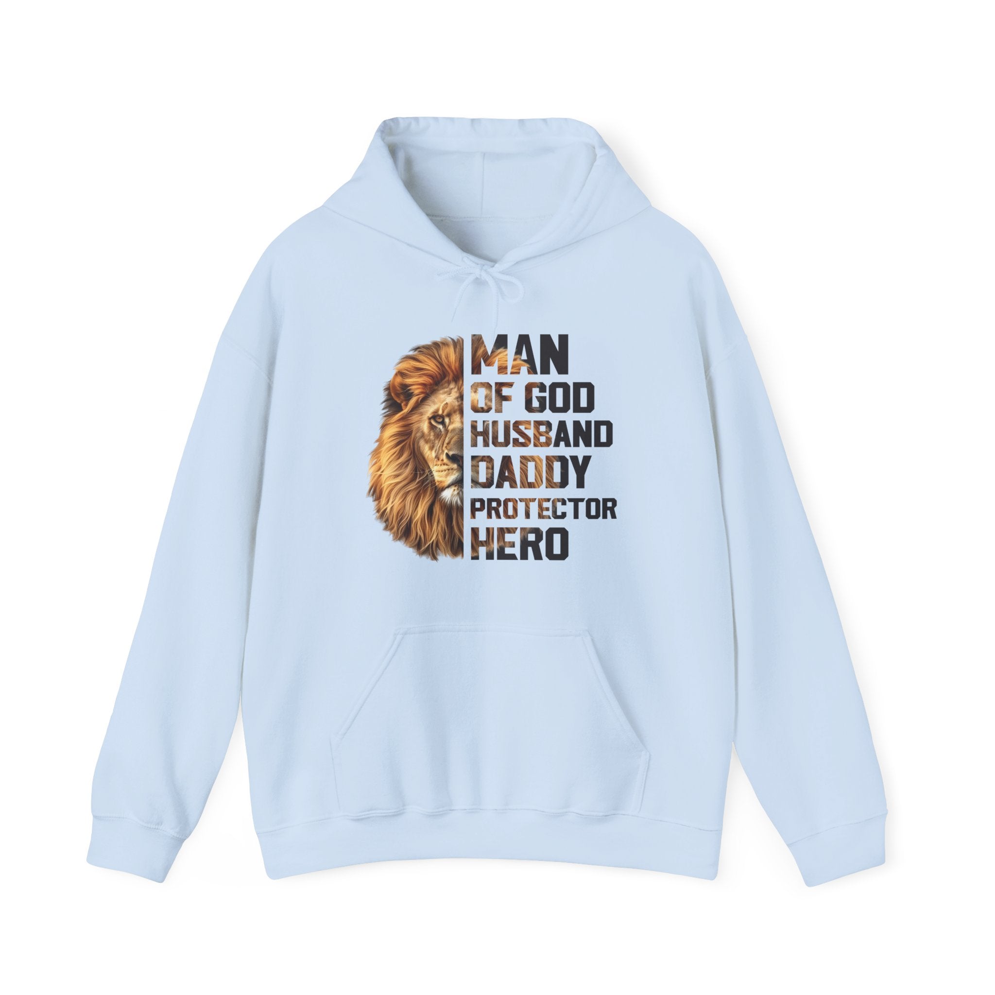 Faith Based Men's Hoodie - Man Of God, Husband, Daddy, Protector, Hero | Hoodie by atgodanddesigns