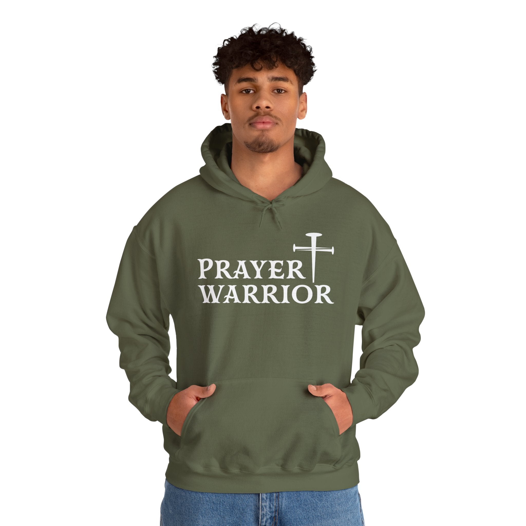 Faith Based Men's Hoodie - Prayer Warrior | Hoodie by atgodanddesigns