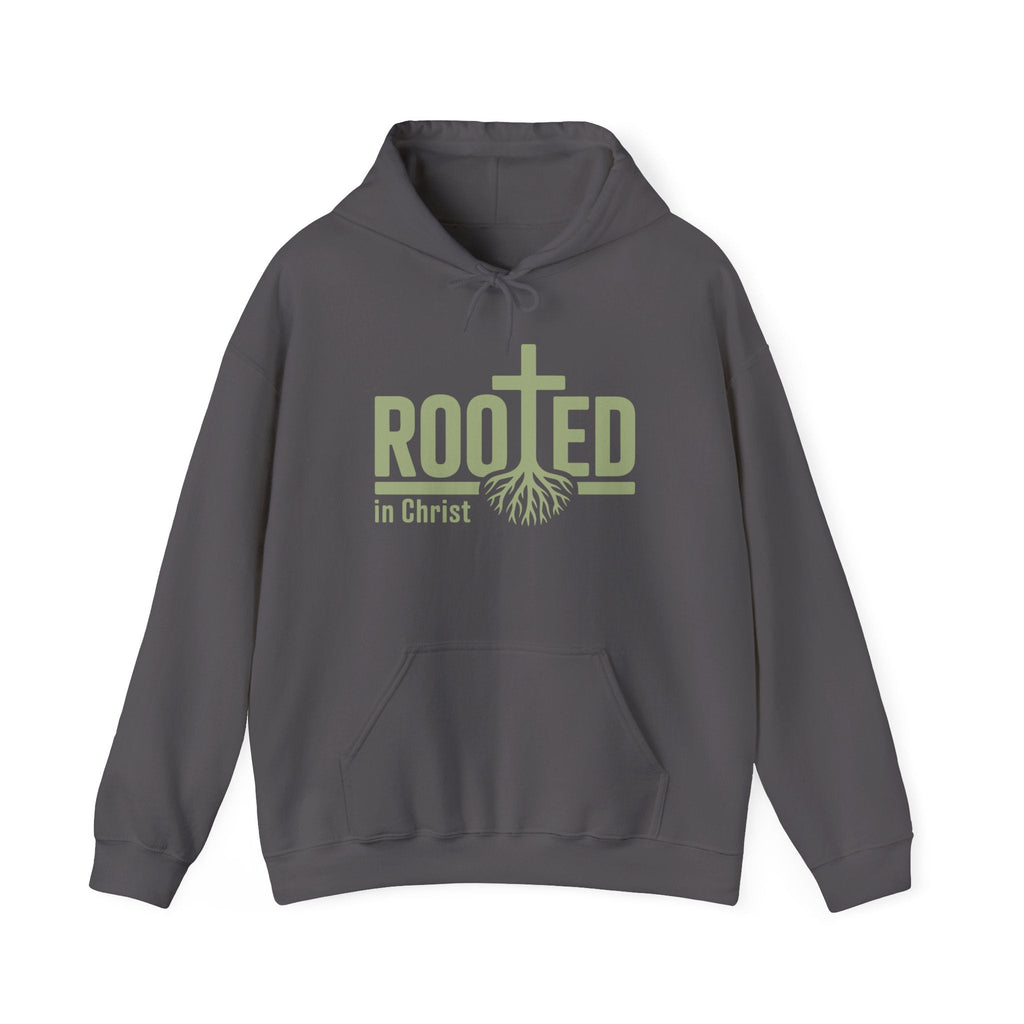 Faith Based Men's Hoodie - Rooted In Christ | Hoodie by atgodanddesigns