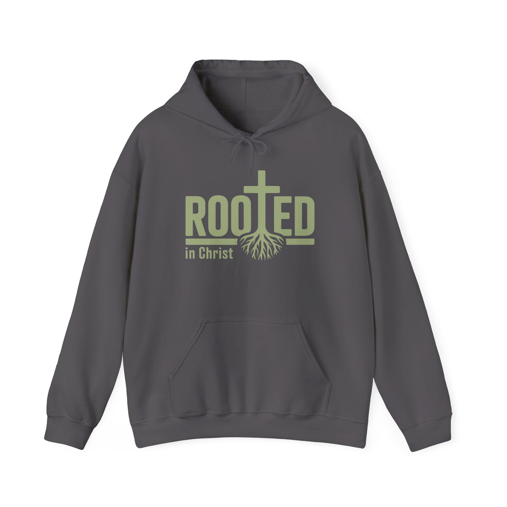 Faith Based Men's Hoodie - Rooted In Christ | Hoodie by atgodanddesigns