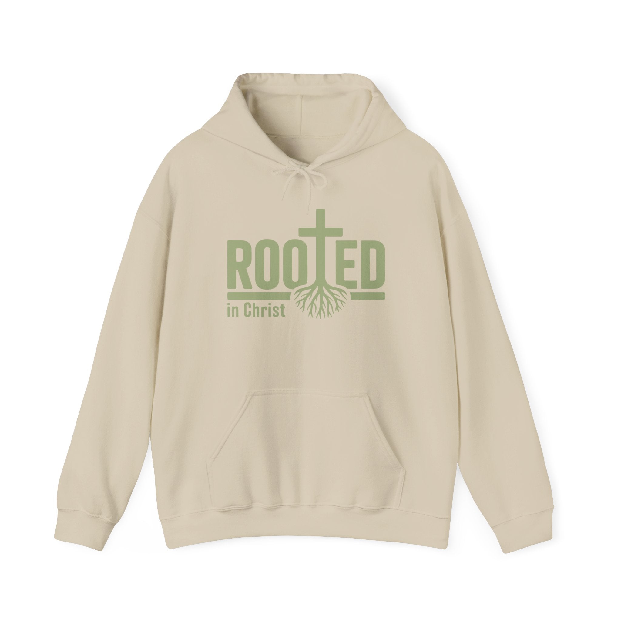 Faith Based Men's Hoodie - Rooted In Christ | Hoodie by atgodanddesigns