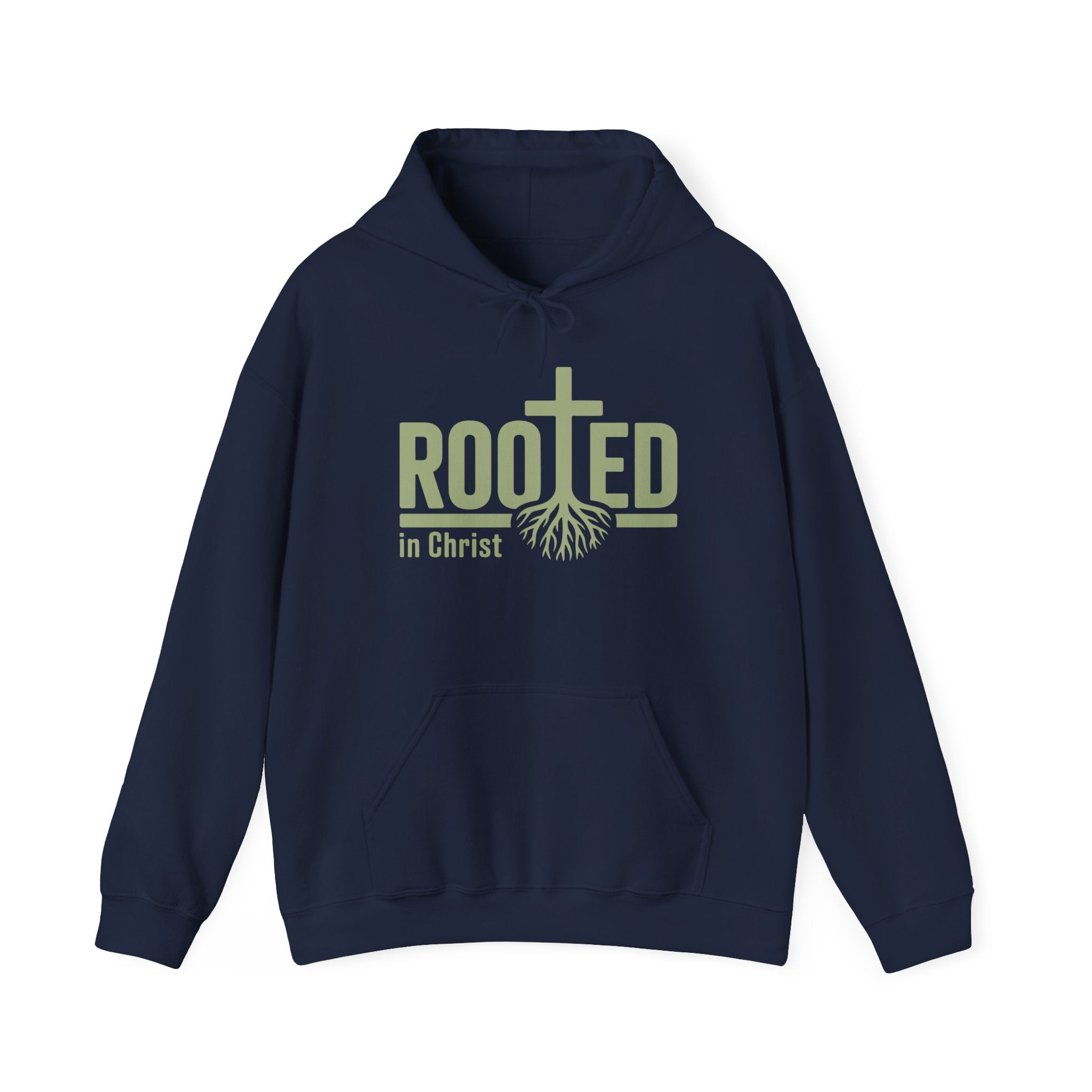 Faith Based Men's Hoodie - Rooted In Christ | Hoodie by atgodanddesigns