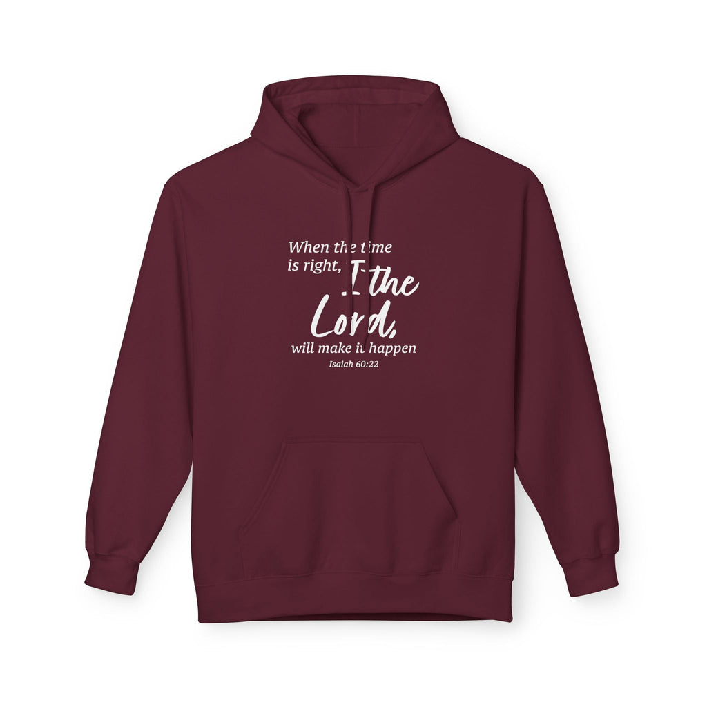 Faith Based Men's Hoodie - When The Time Is Right | Hoodie by atgodanddesigns
