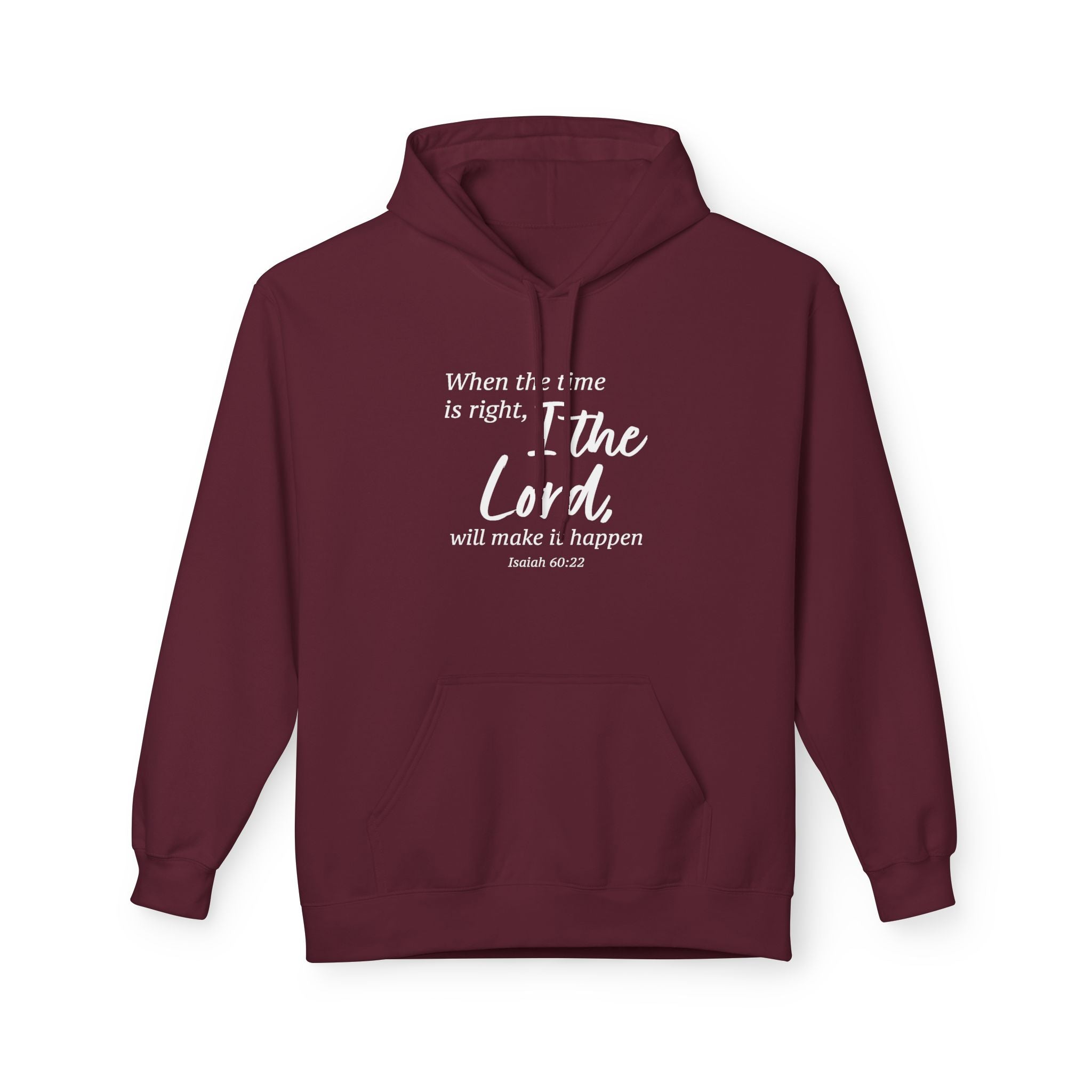 Faith Based Men's Hoodie - When The Time Is Right | Hoodie by atgodanddesigns