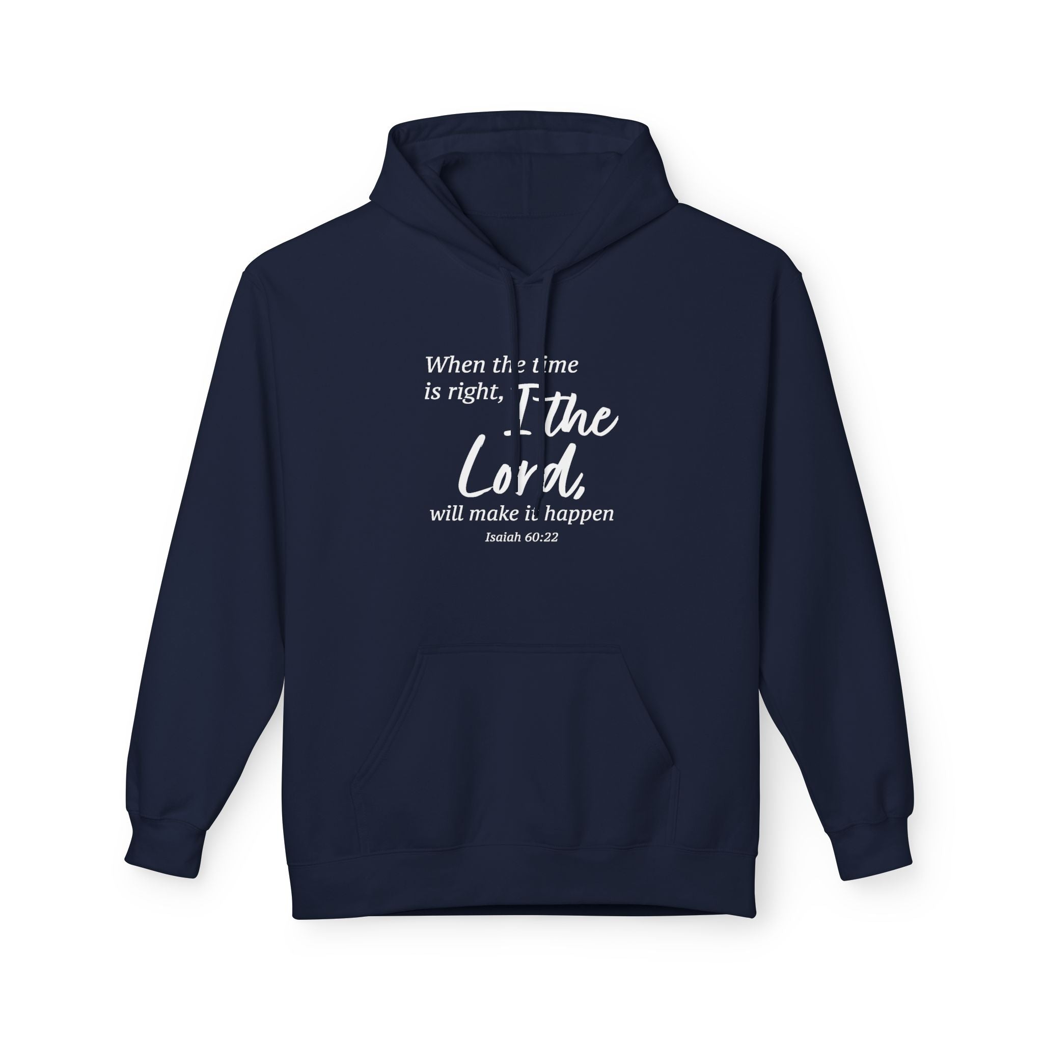 Faith Based Men's Hoodie - When The Time Is Right | Hoodie by atgodanddesigns