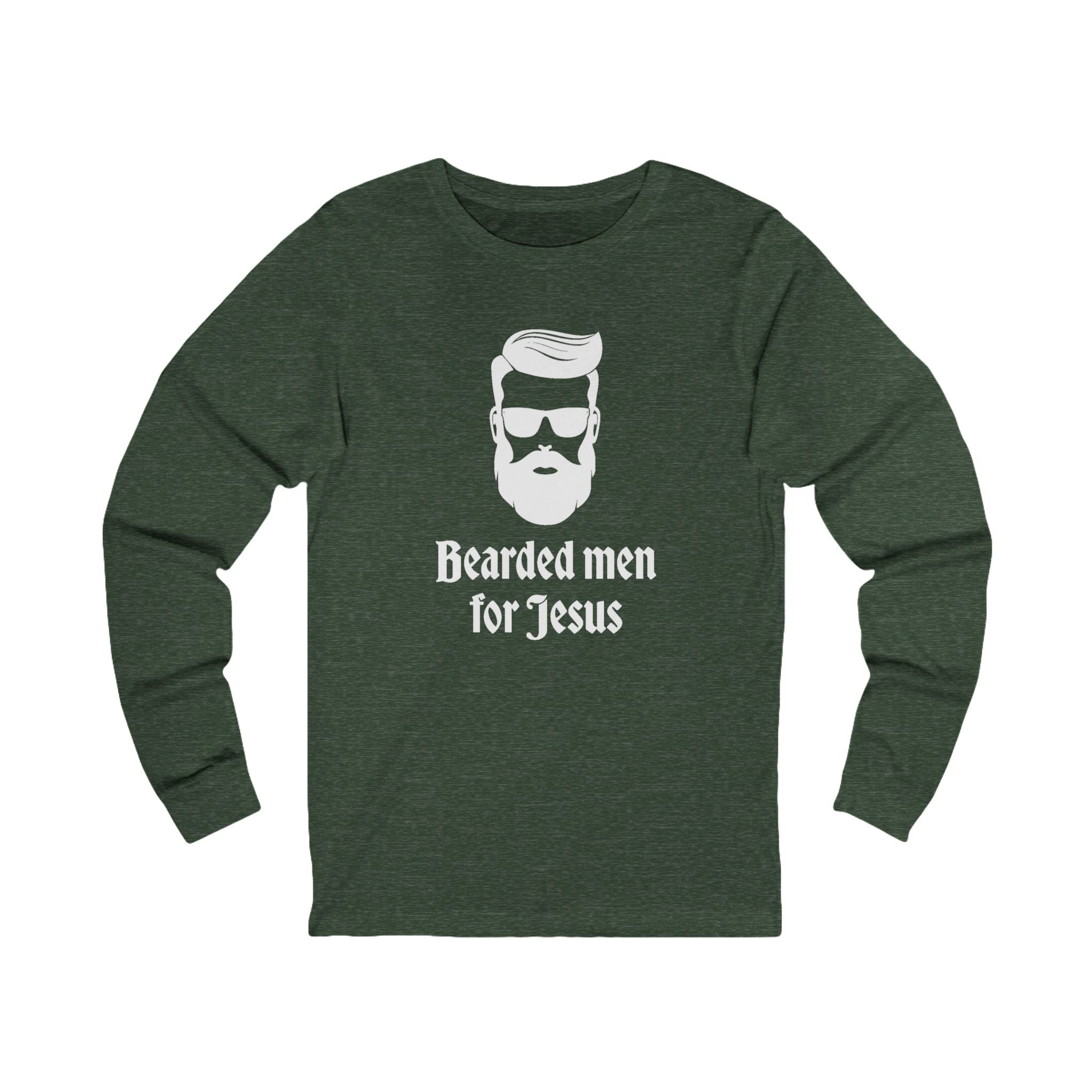 Faith Based Men's Long Sleeve - "Bearded Men" | Long - sleeve by atgodanddesigns