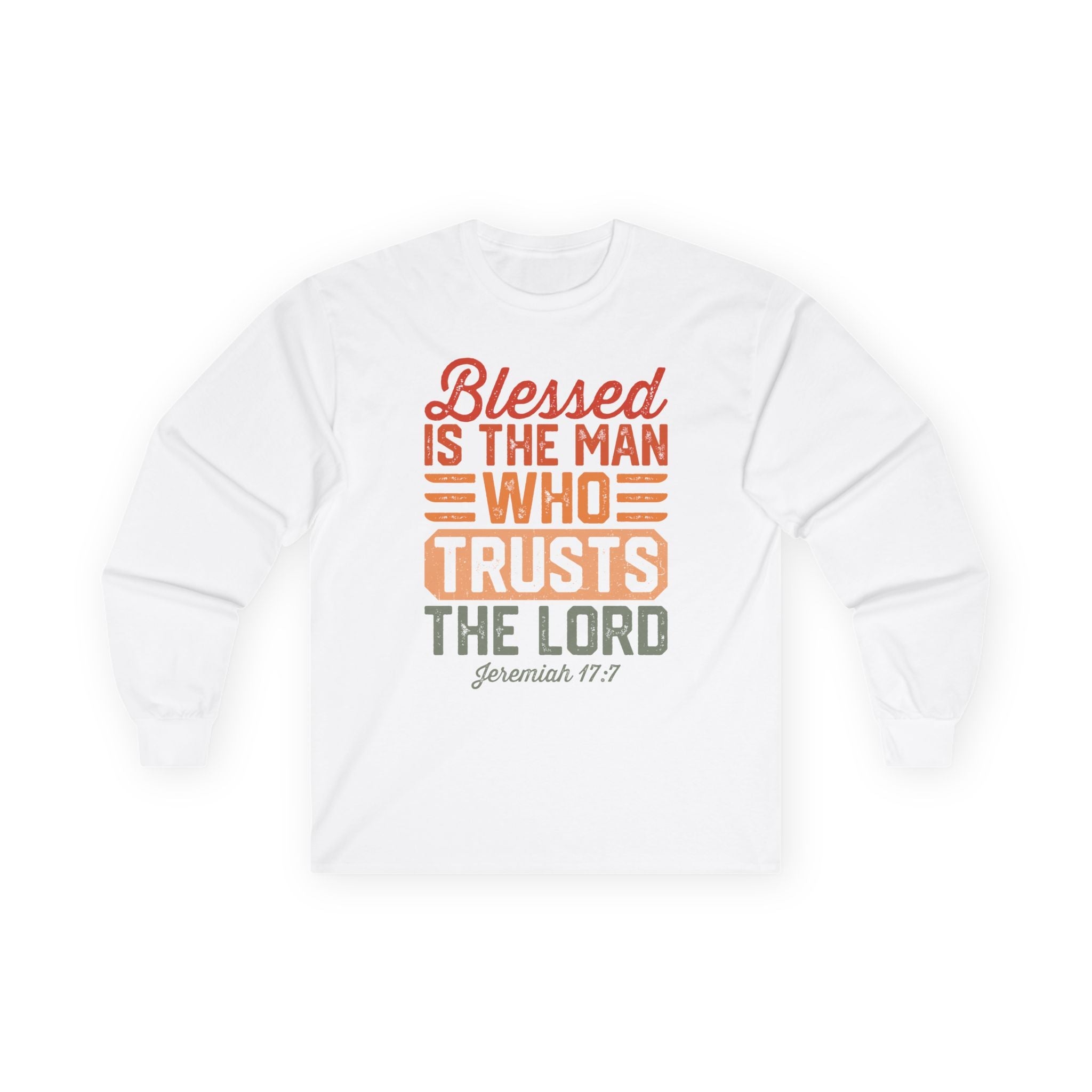 Faith Based Men's Long Sleeve - " Blessed is the Man" | Long - sleeve by atgodanddesigns