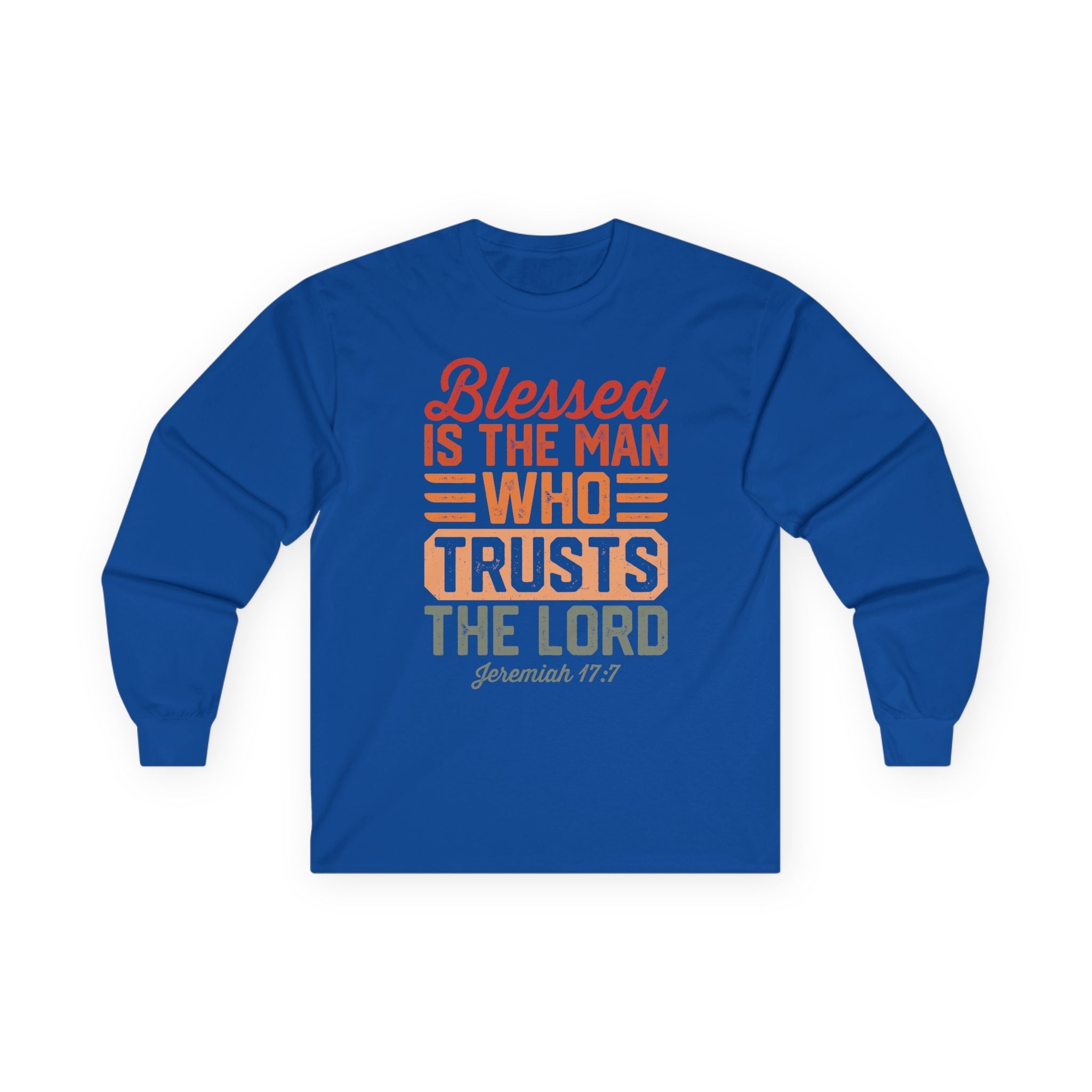 Faith Based Men's Long Sleeve - " Blessed is the Man" | Long - sleeve by atgodanddesigns