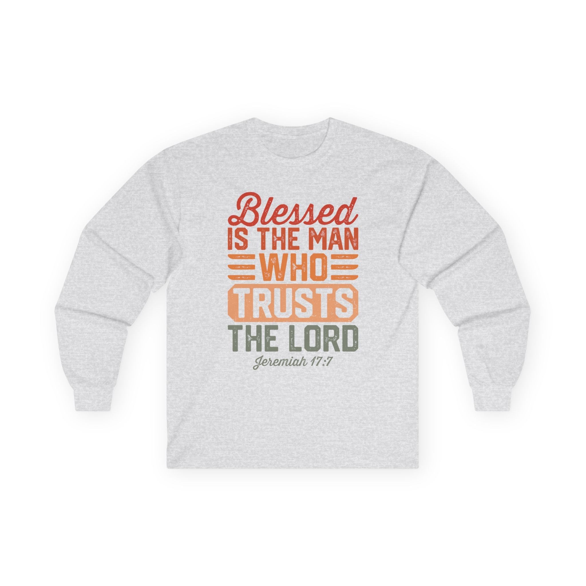 Faith Based Men's Long Sleeve - " Blessed is the Man" | Long - sleeve by atgodanddesigns