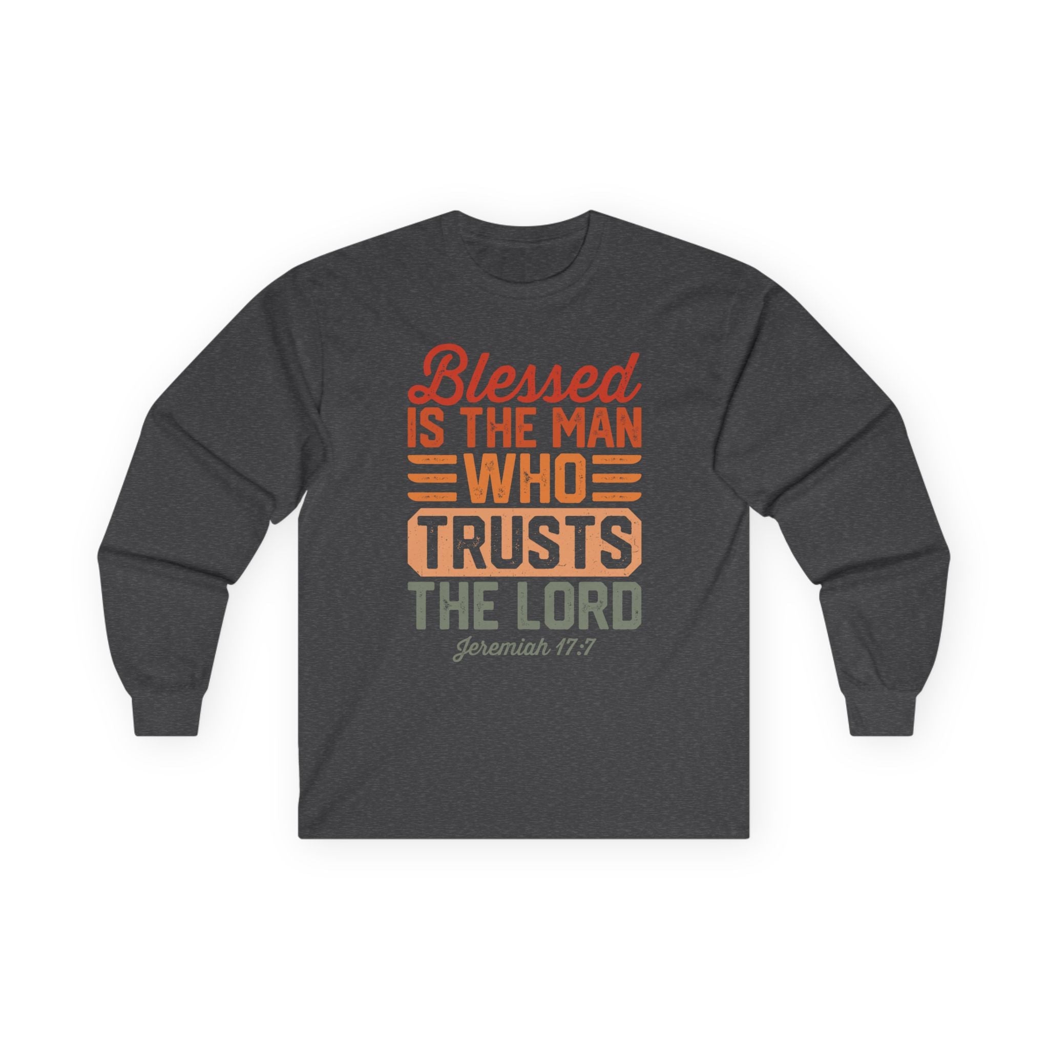 Faith Based Men's Long Sleeve - " Blessed is the Man" | Long - sleeve by atgodanddesigns