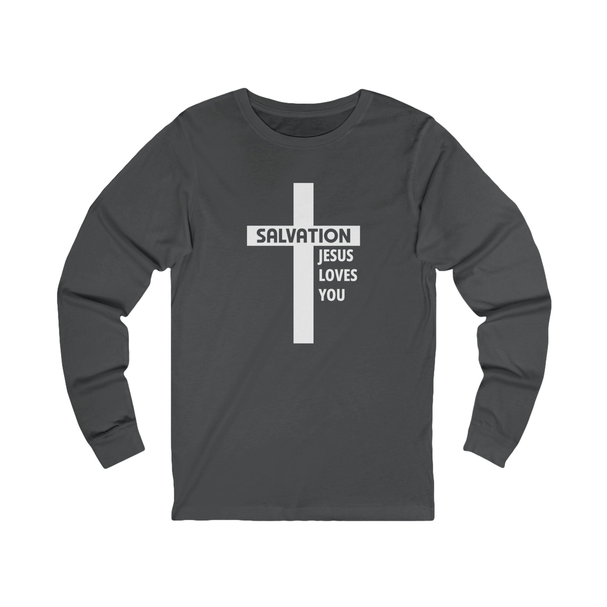 Faith Based Men's Long Sleeve - "Christian Salvation" | Long - sleeve by atgodanddesigns