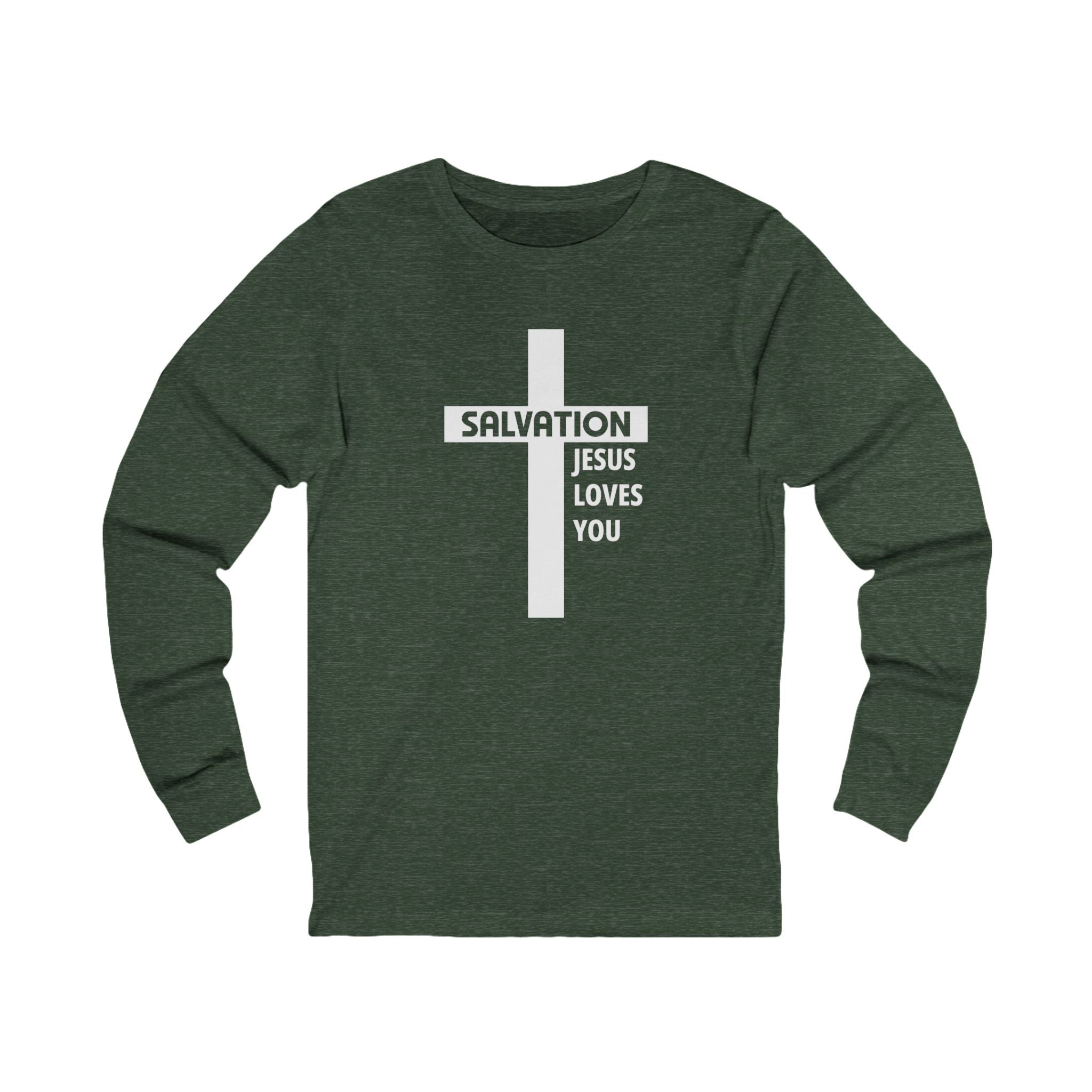 Faith Based Men's Long Sleeve - "Christian Salvation" | Long - sleeve by atgodanddesigns