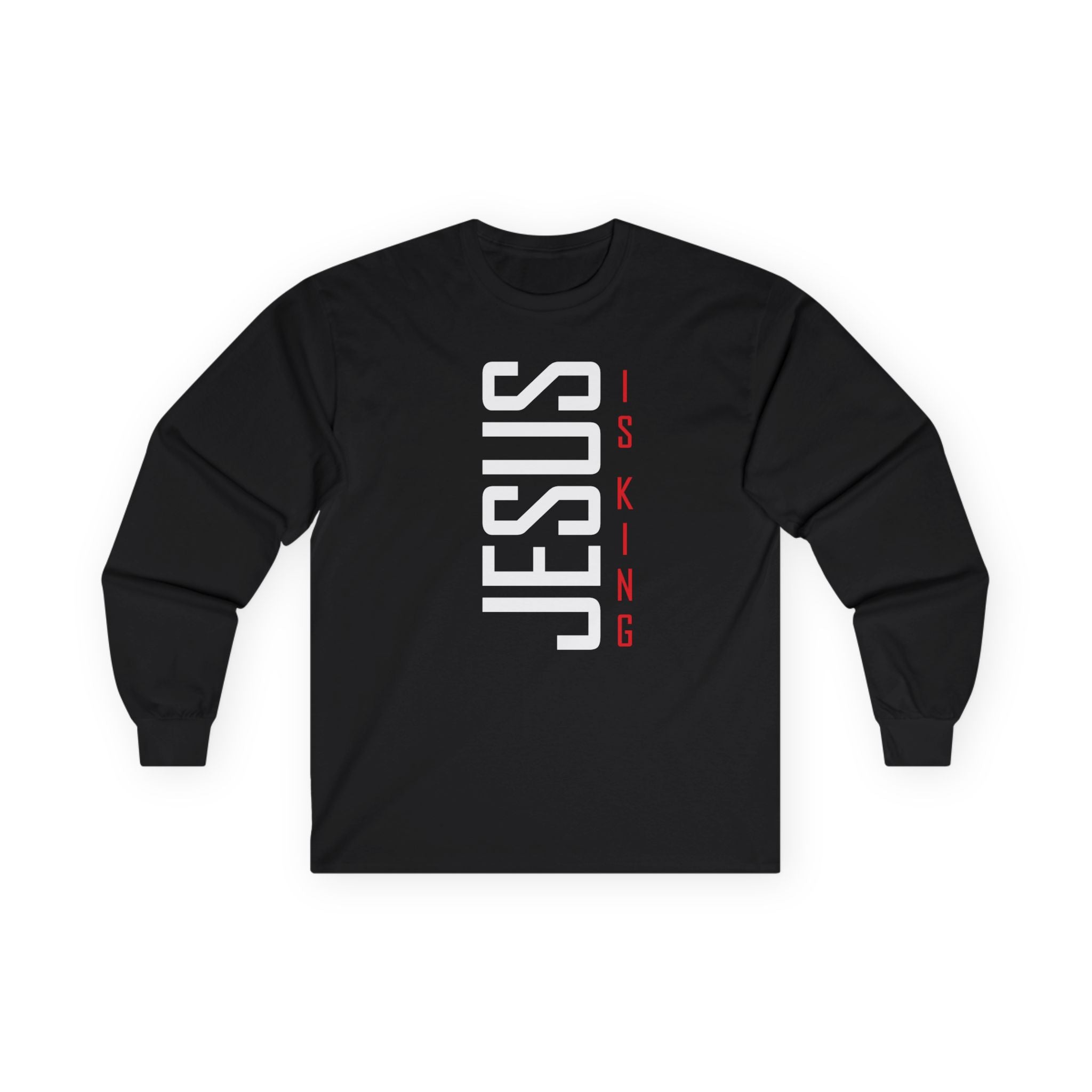 Faith Based Men's Long Sleeve - " Jesus Is King" | Long - sleeve by atgodanddesigns