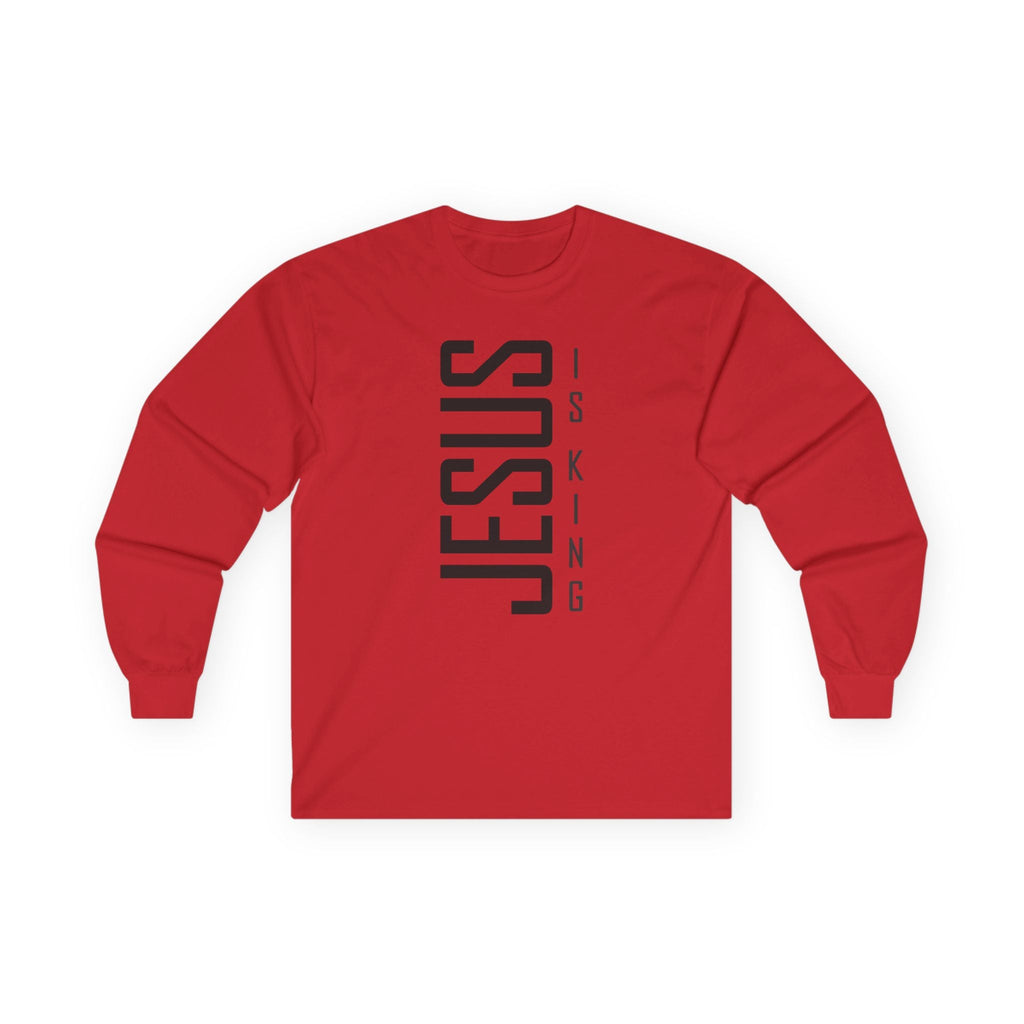 Faith Based Men's Long Sleeve - " Jesus Is King" | Long - sleeve by atgodanddesigns